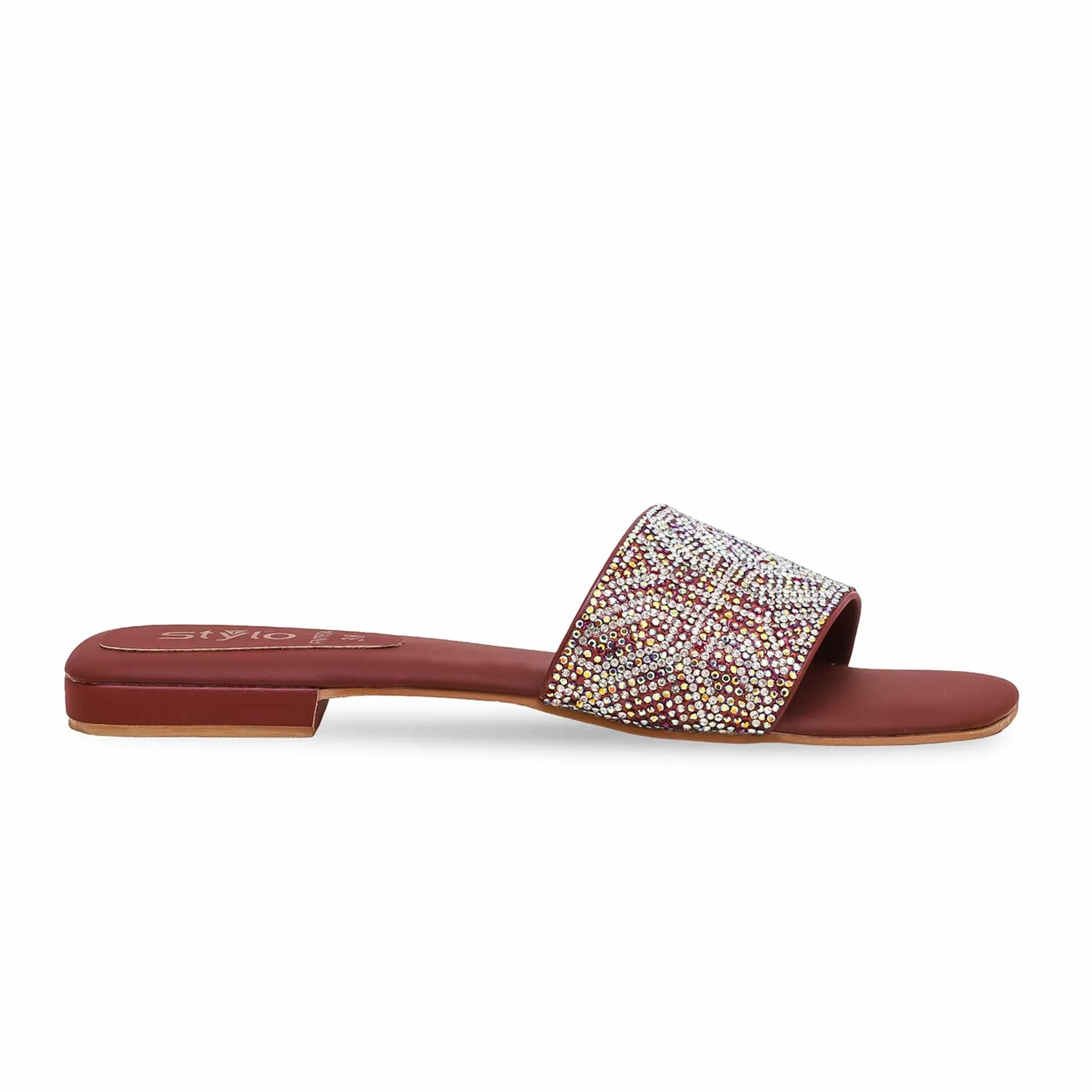 Maroon Fancy Slipper FN7834 - Image 2