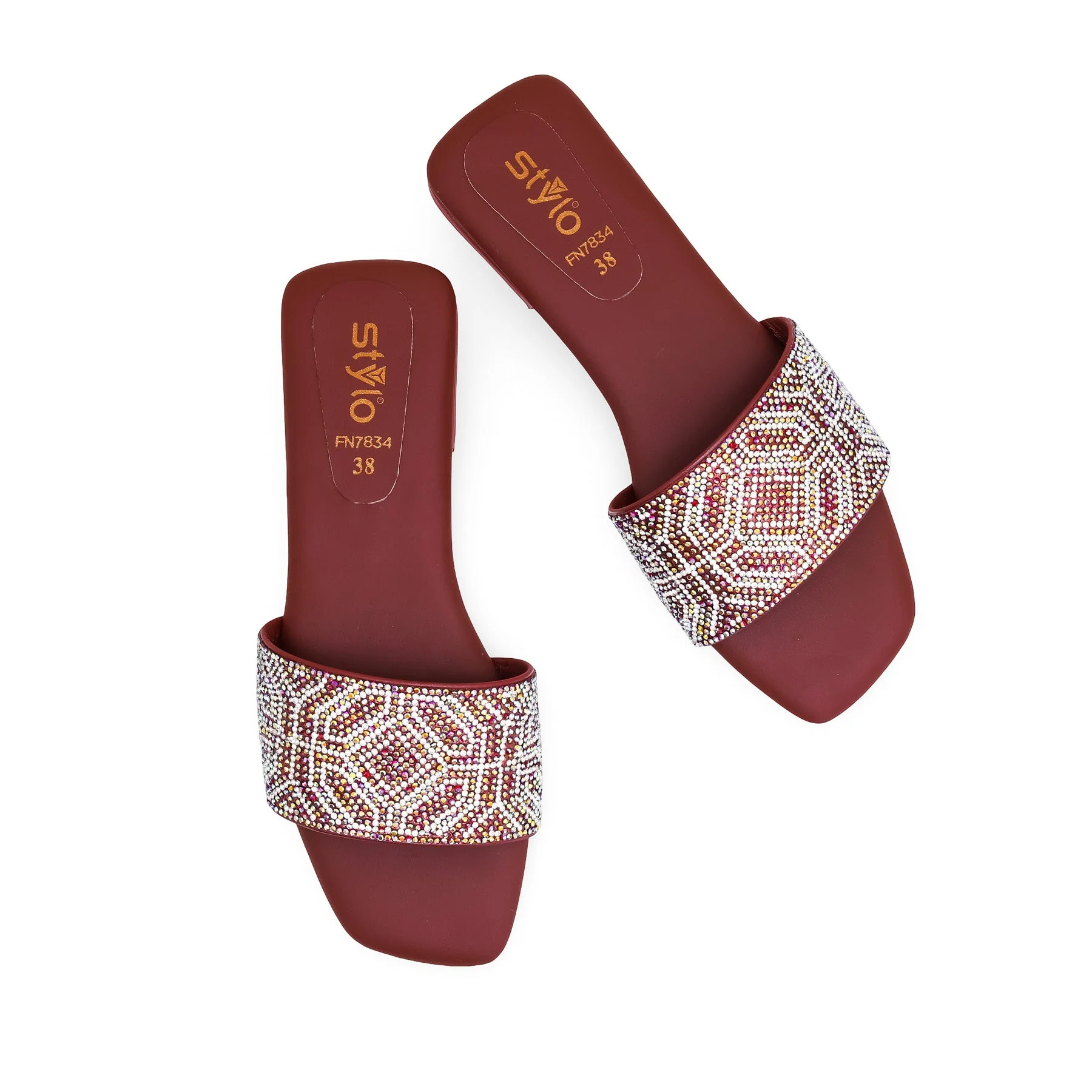 Maroon Fancy Slipper FN7834 - Image 5