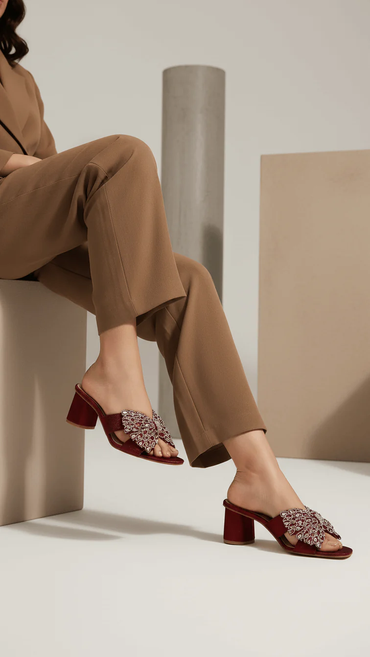 Maroon Fancy Slipper FN7876