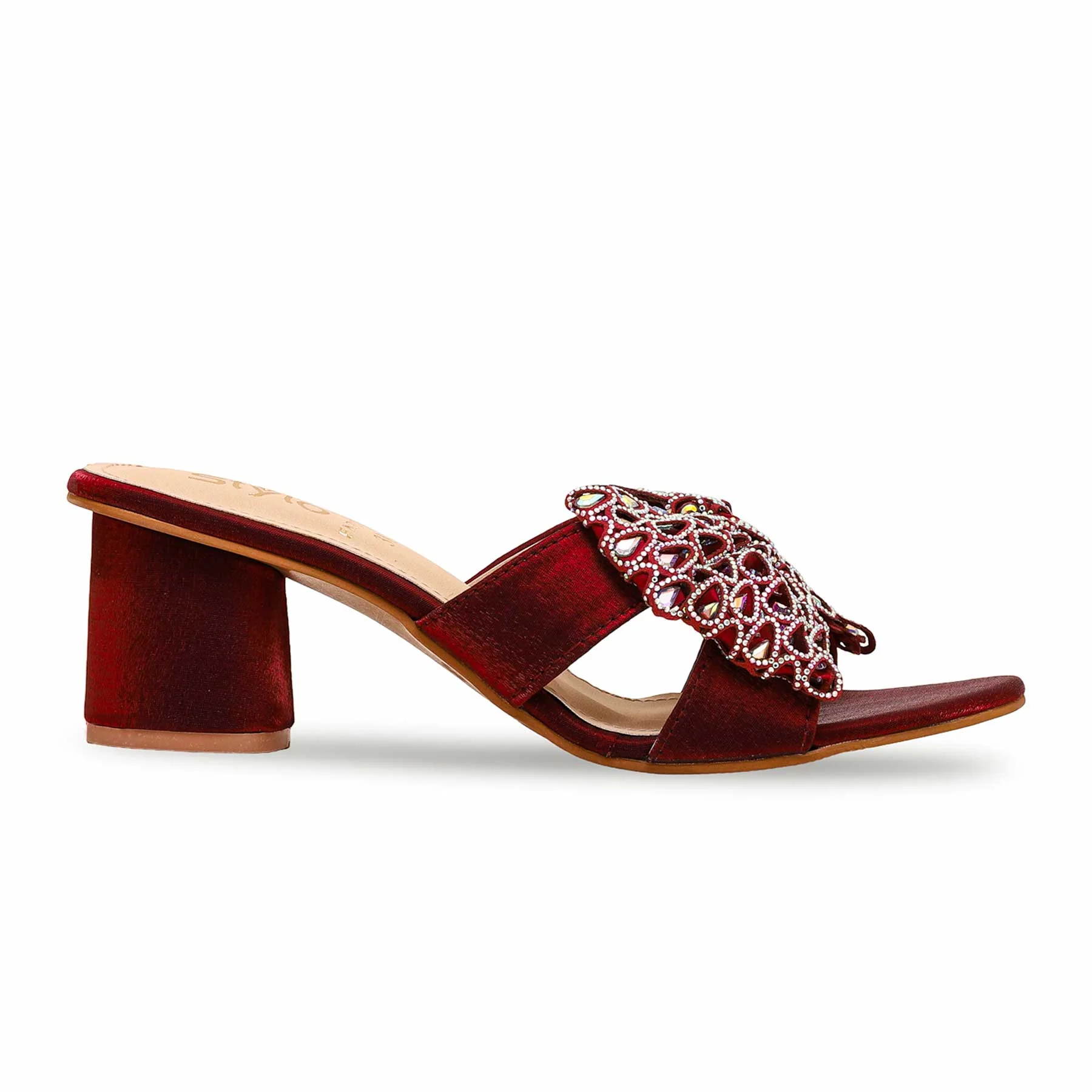Maroon Fancy Slipper FN7876 - Image 2