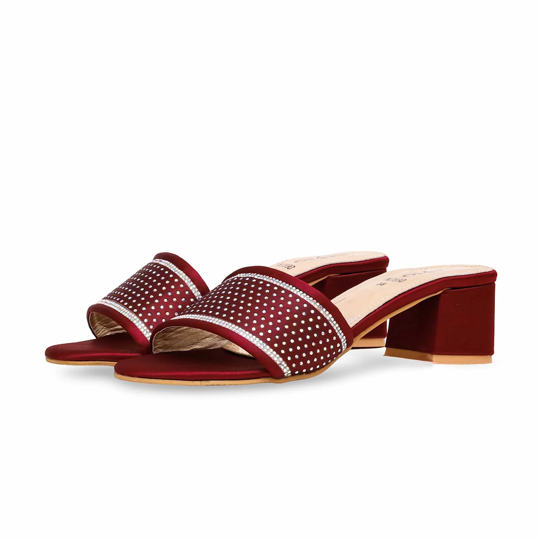Maroon Fancy Slipper FN7890 - Image 3