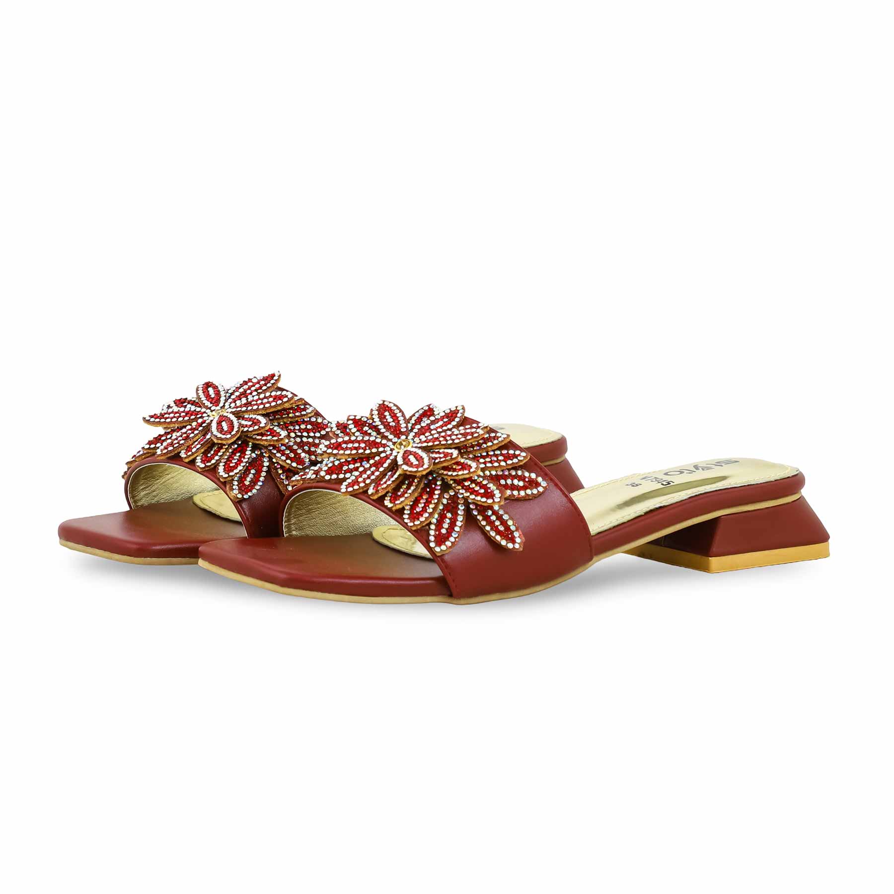 Maroon Fancy Slipper FN7945 - Image 3