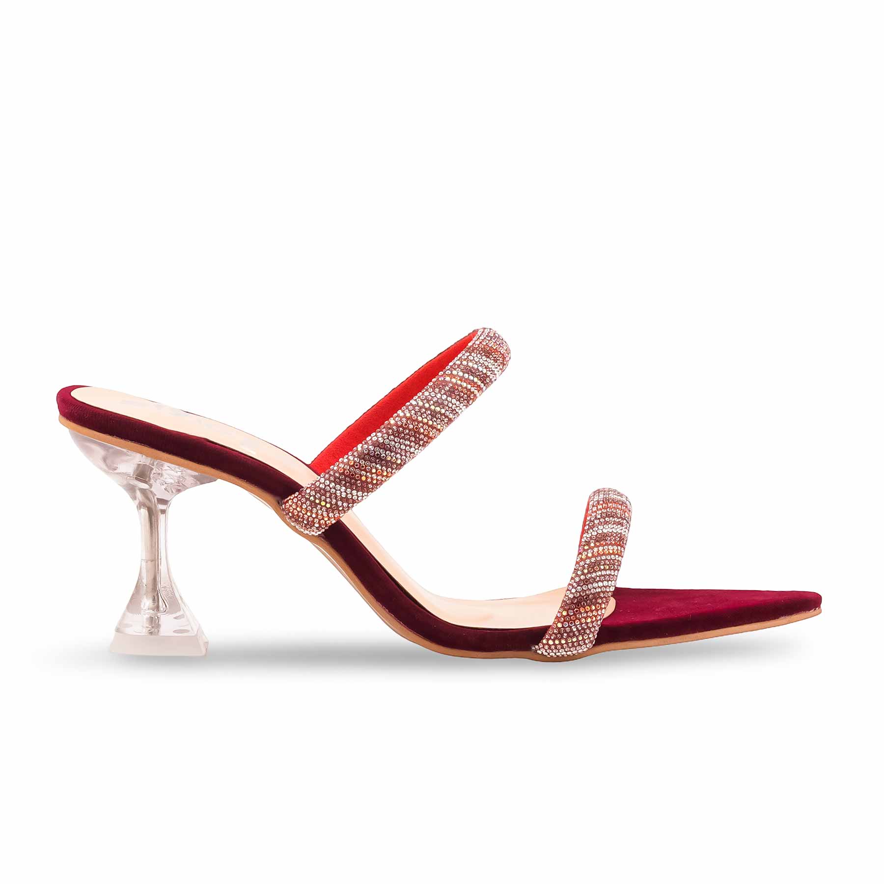 Maroon Fancy Slipper For Ladies FN8066 - Image 2