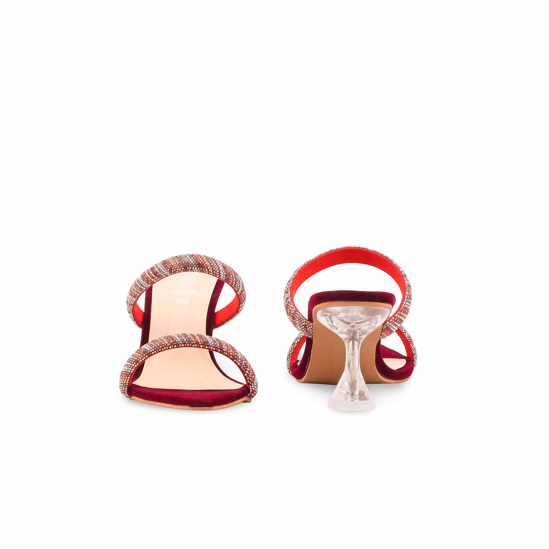 Maroon Fancy Slipper For Ladies FN8066 - Image 4