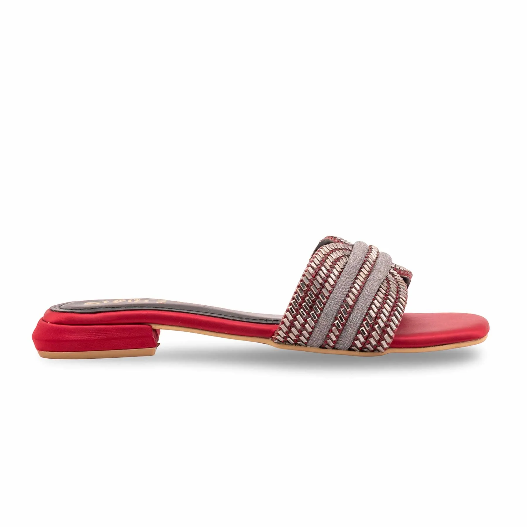 Maroon Fancy Slipper For Ladies FN8084 - Image 2