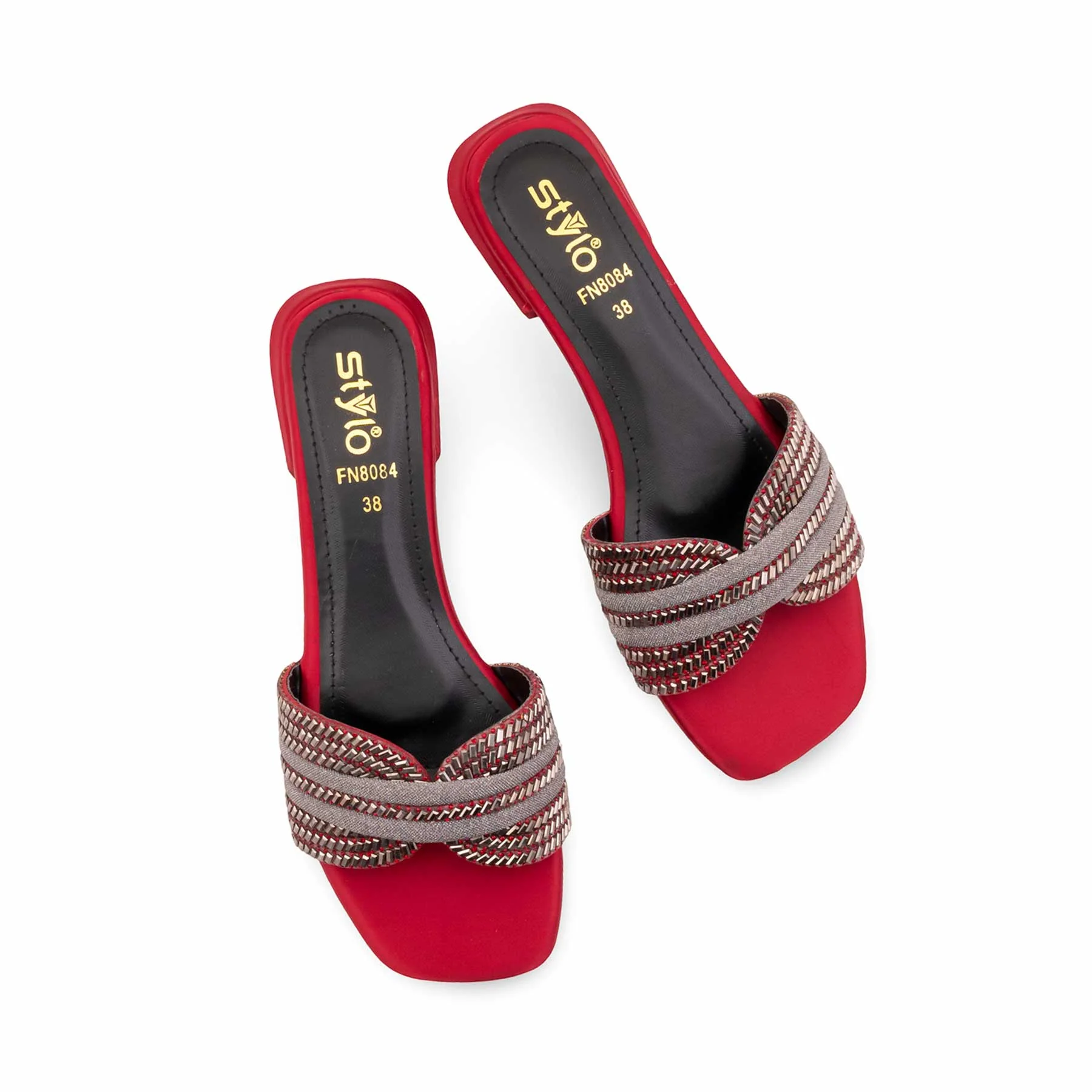 Maroon Fancy Slipper For Ladies FN8084 - Image 5