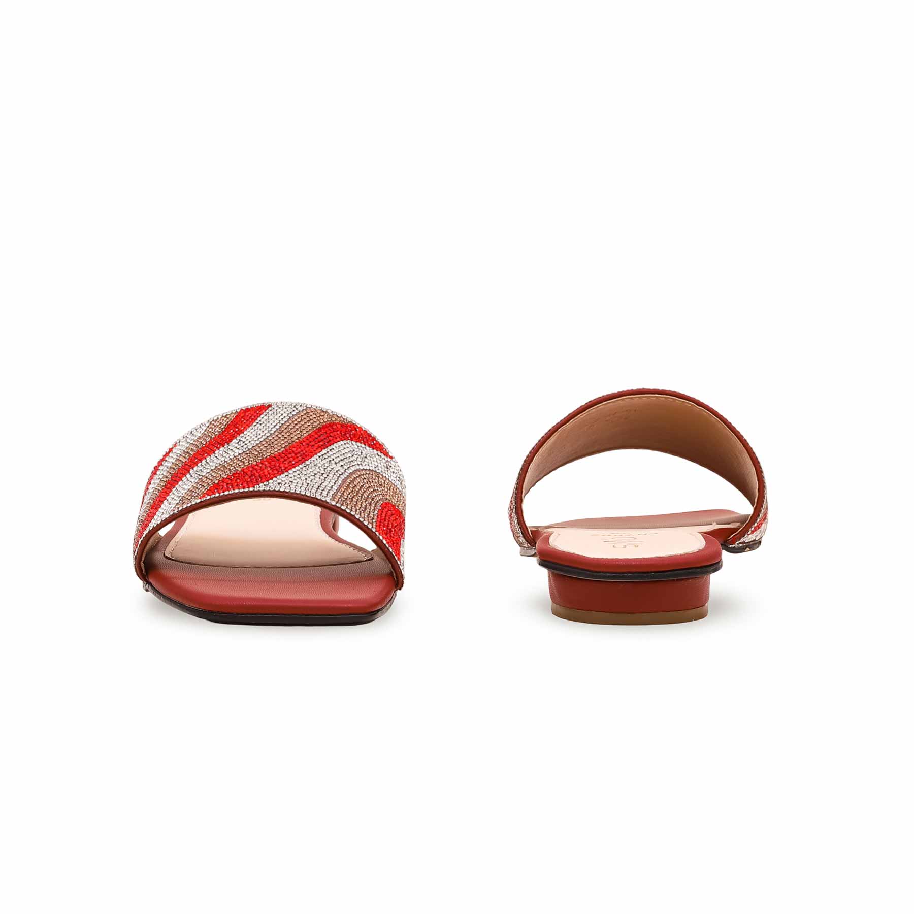 Maroon Fancy Slipper For Women FN7802 - Image 4