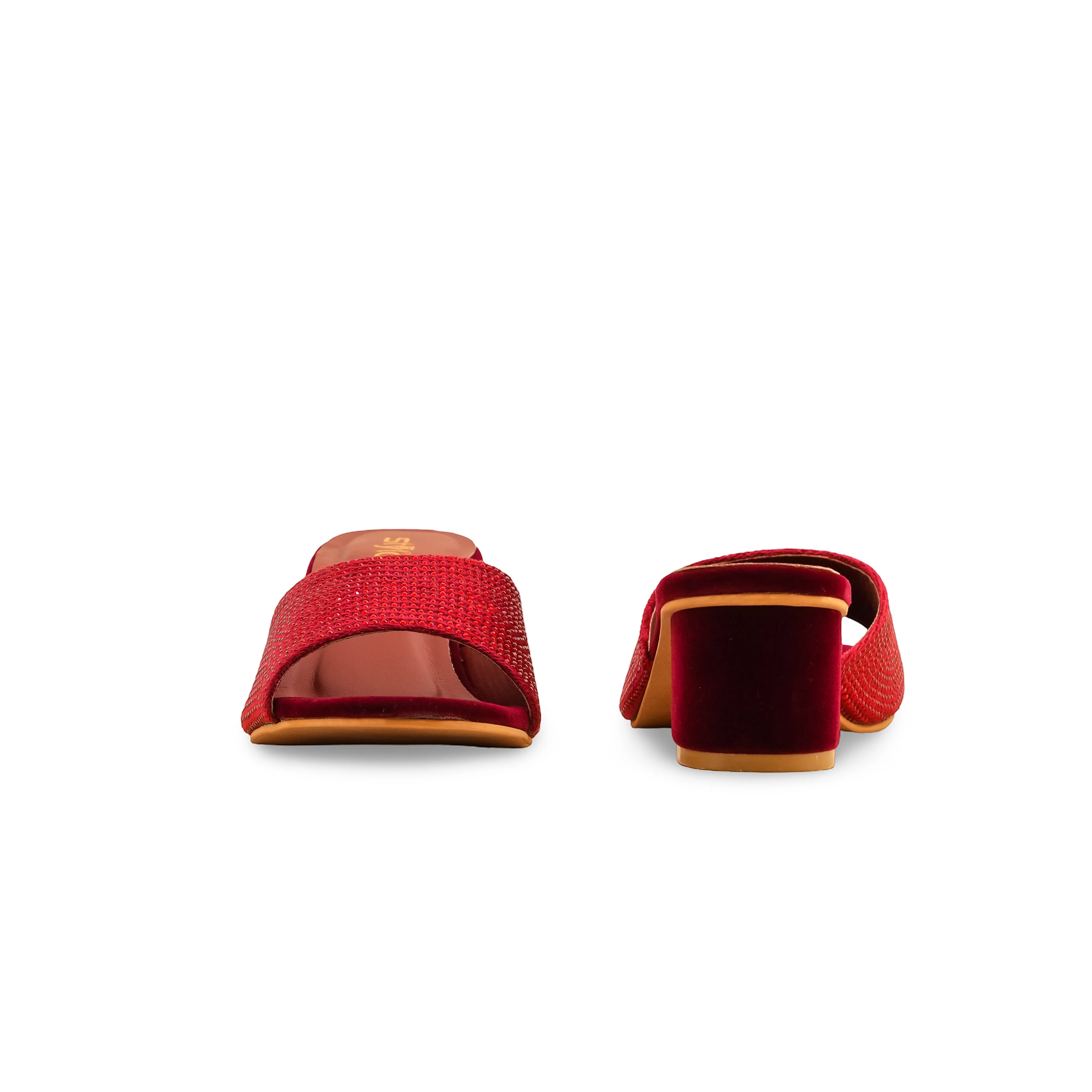 Maroon Fancy Slipper For Women FN7959 - Image 4