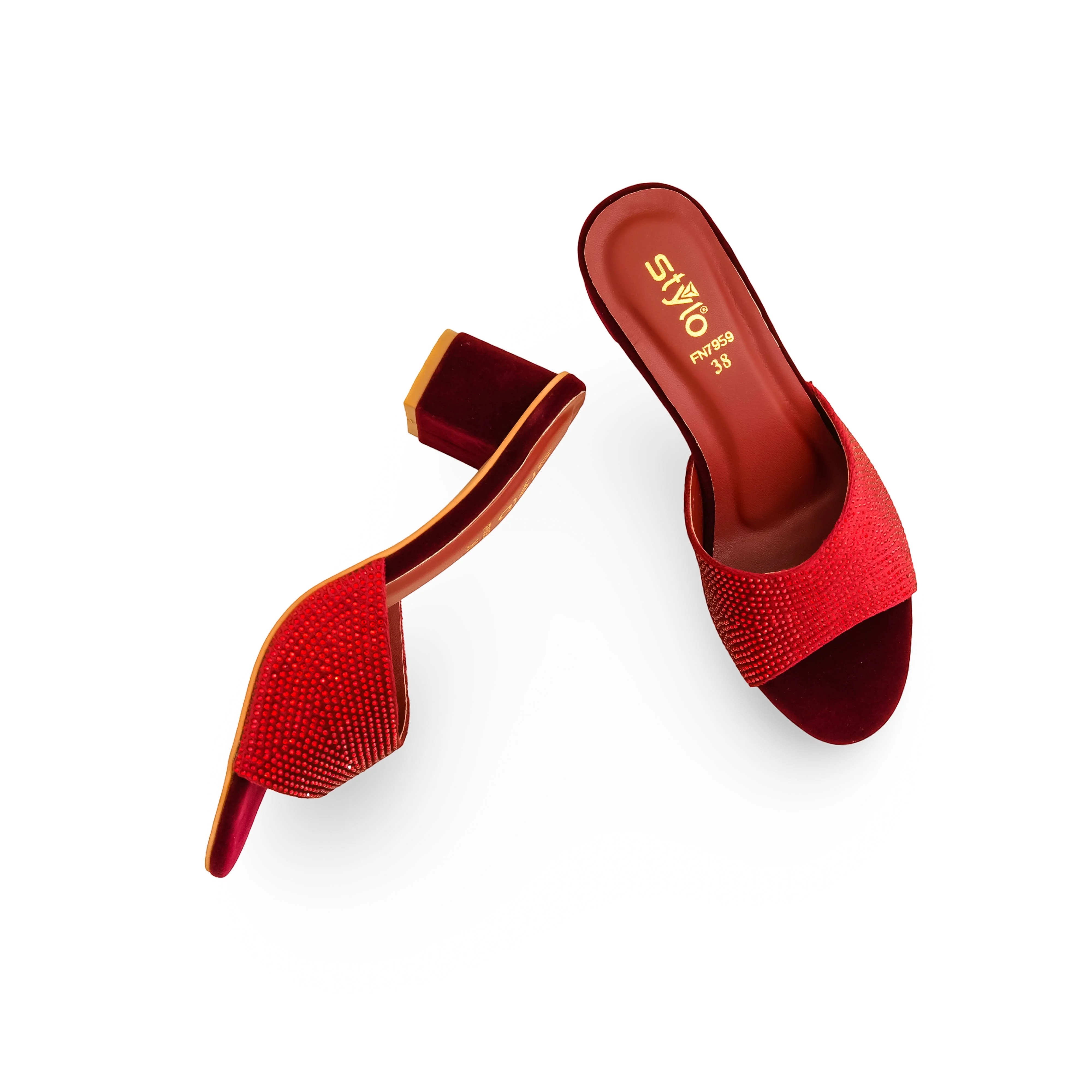 Maroon Fancy Slipper For Women FN7959 - Image 5