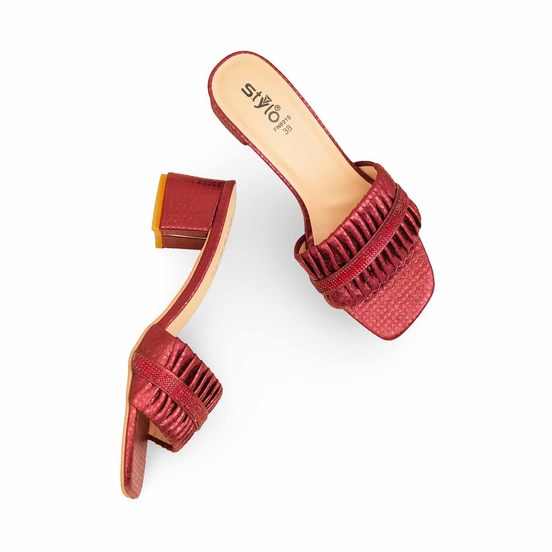 Maroon Fancy Slipper For Women FN8015 - Image 5