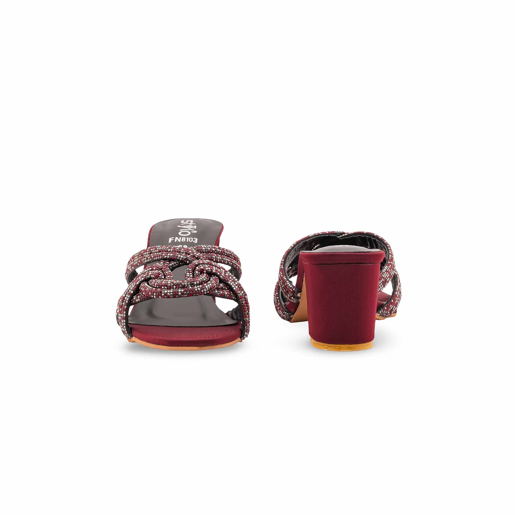Maroon Fancy Slipper For Women FN8103 - Image 4