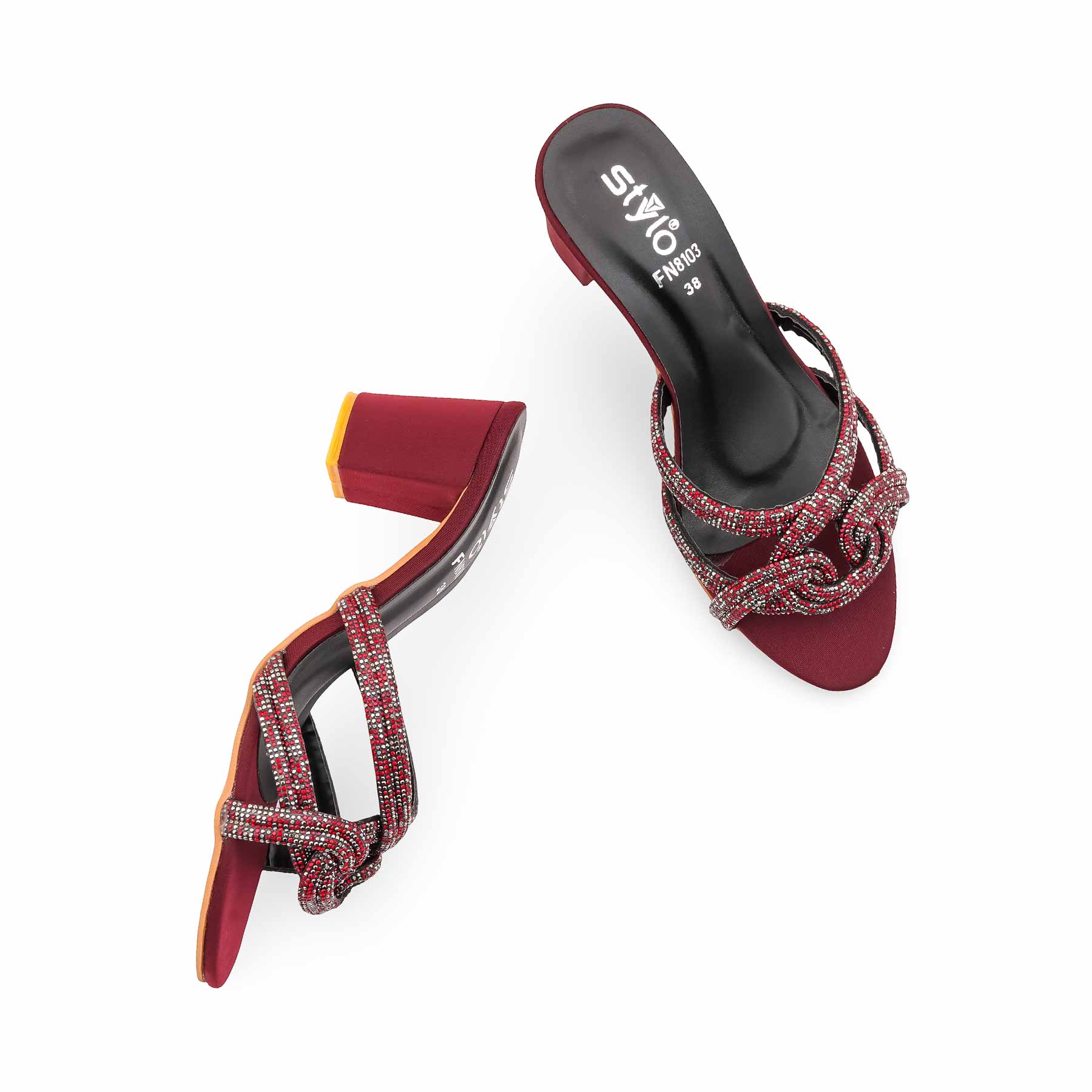 Maroon Fancy Slipper For Women FN8103 - Image 5