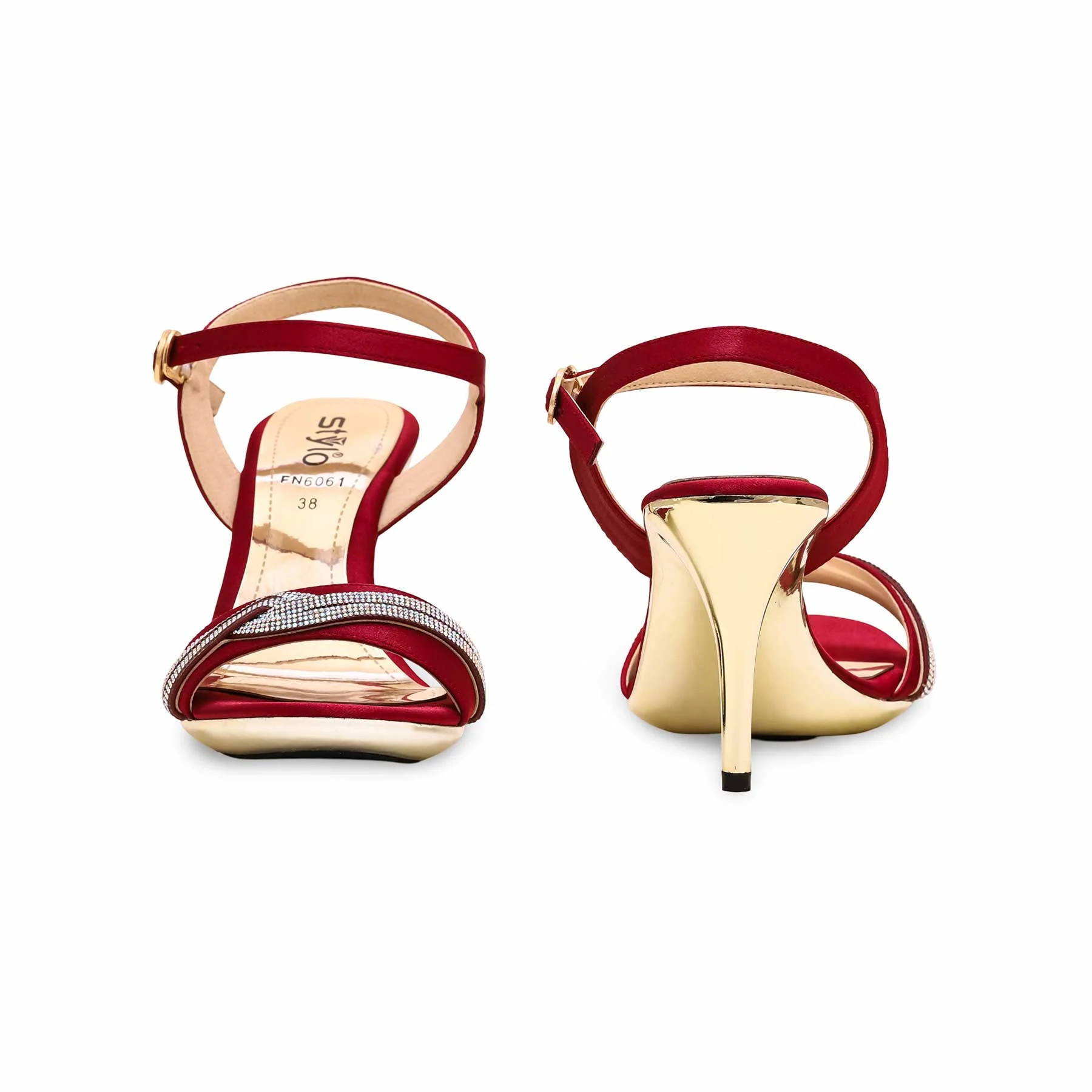 Maroon Fancy Bridal Sandal FN6061 - Image 4