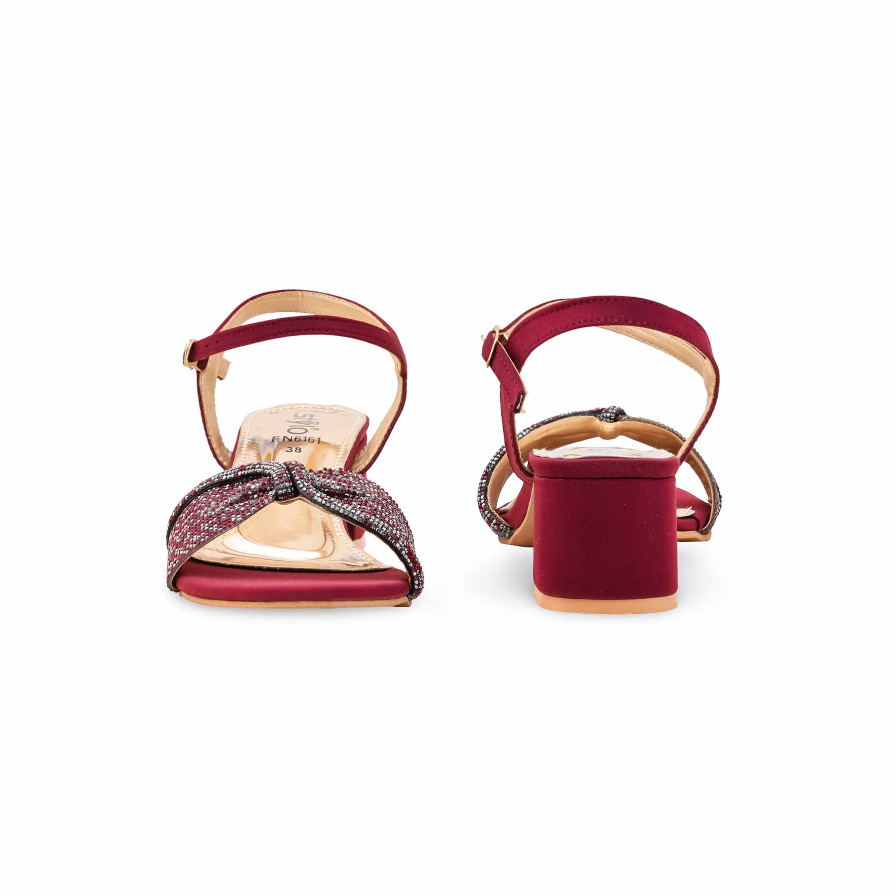 Maroon Fancy Women Sandal FN6161 - Image 4