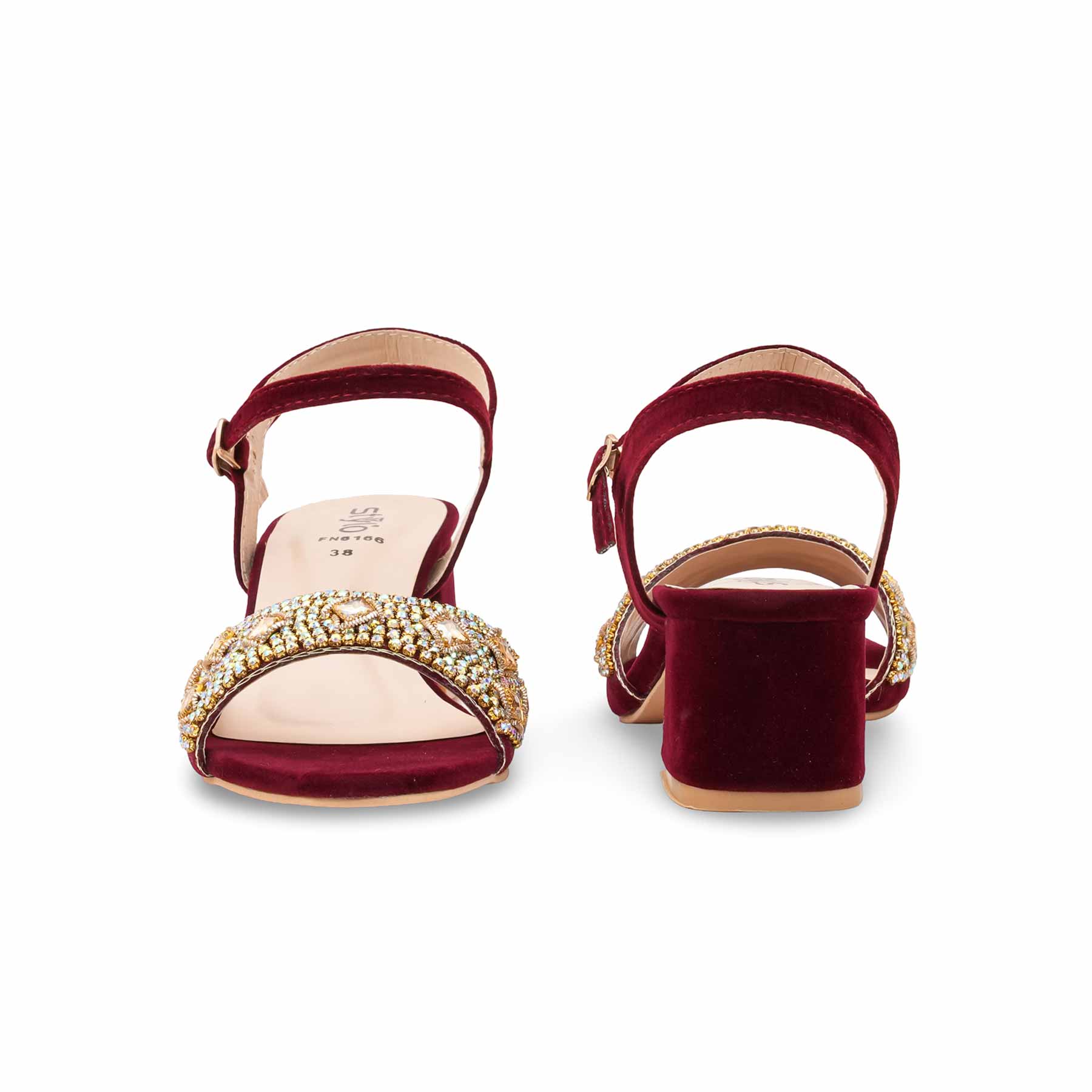 Maroon Fancy Women Sandal FN6166 - Image 4