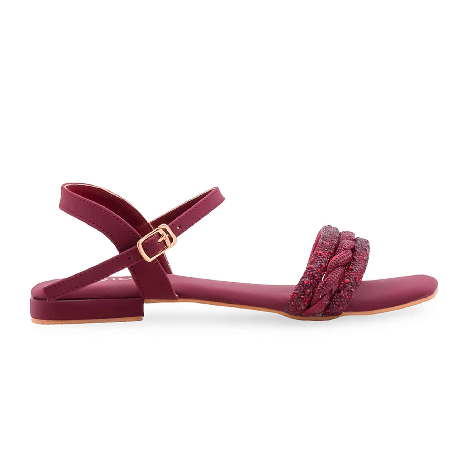 Maroon Fancy Women Sandal FN6313 - Image 2