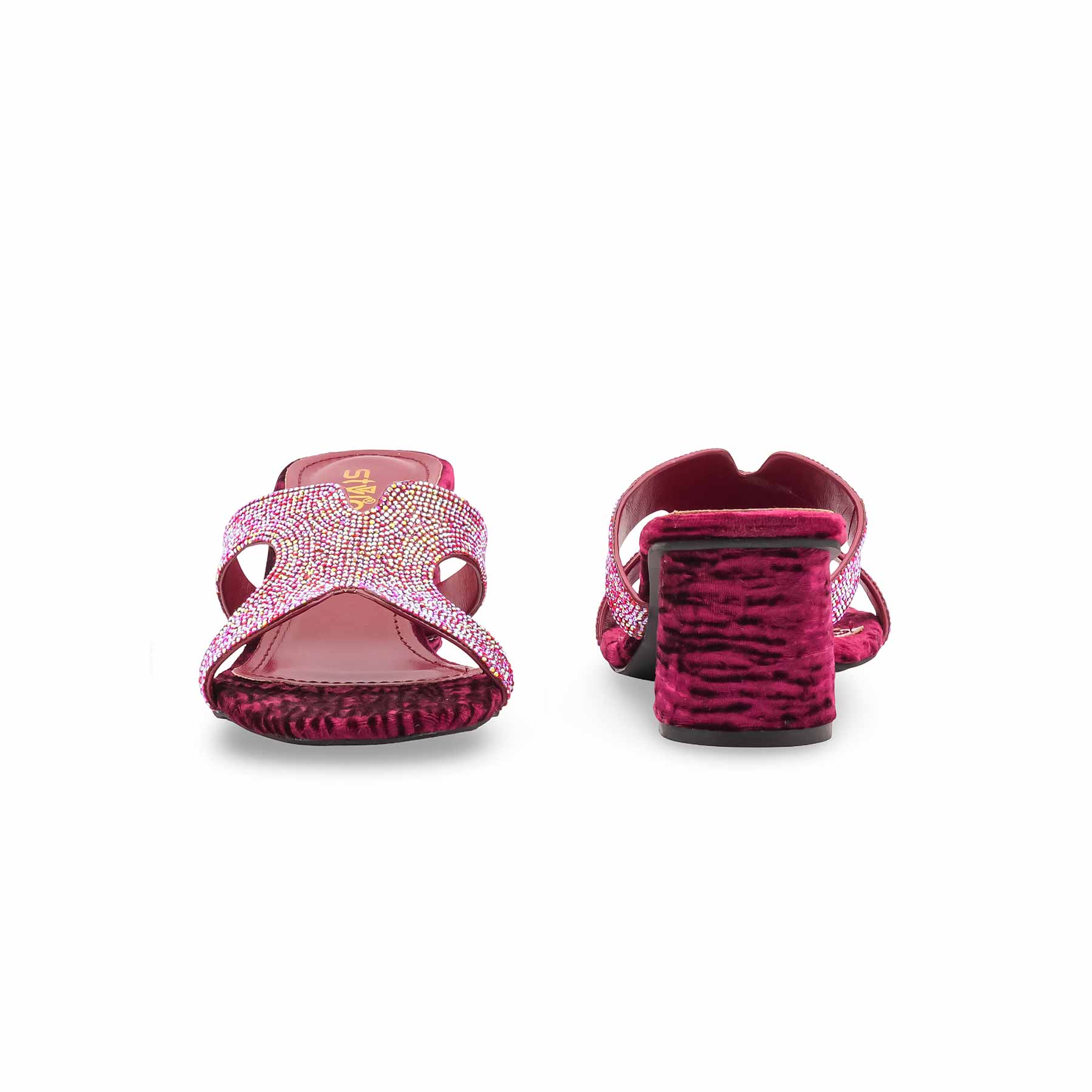 Maroon Fancy Women Slipper FN7983 - Image 4