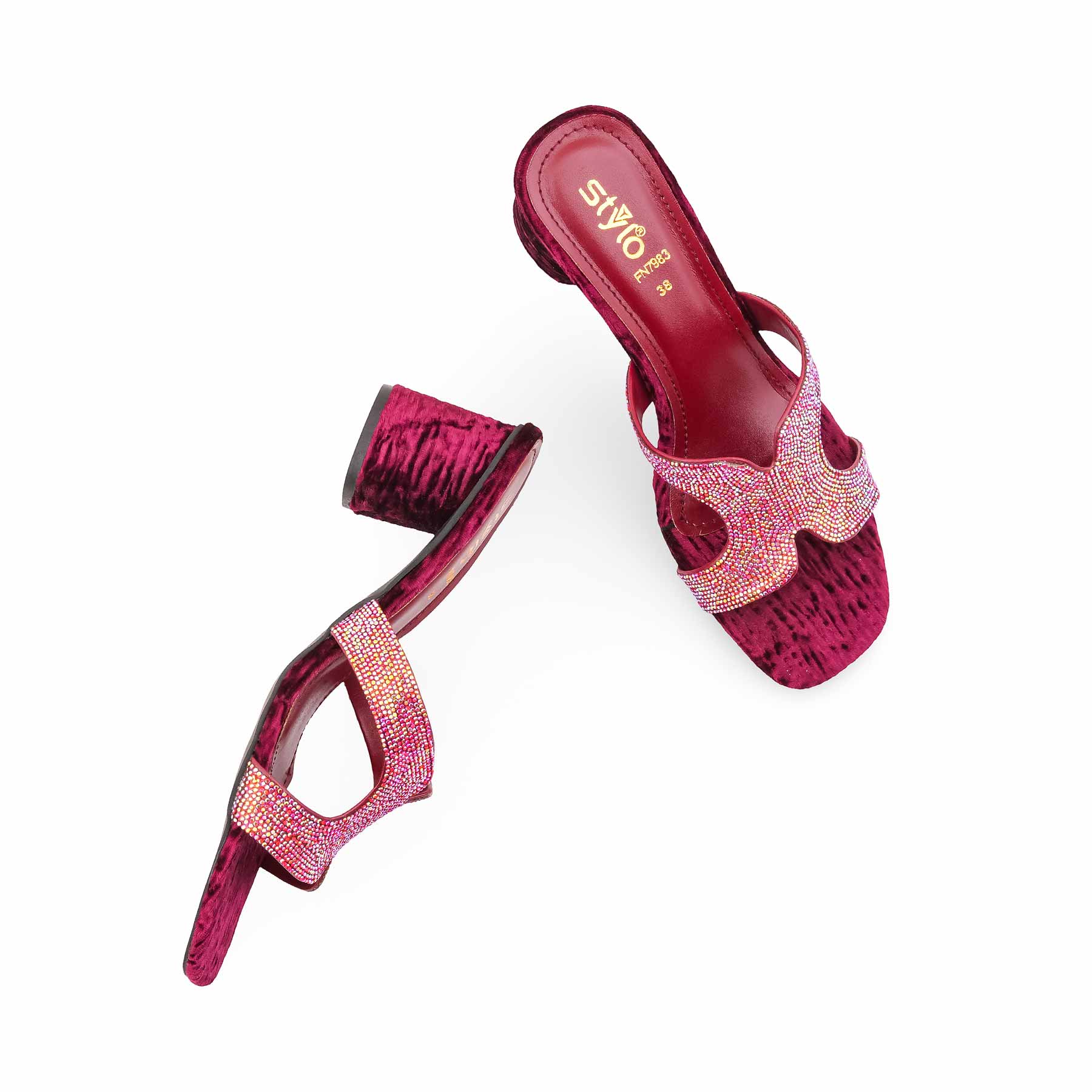 Maroon Fancy Women Slipper FN7983 - Image 5