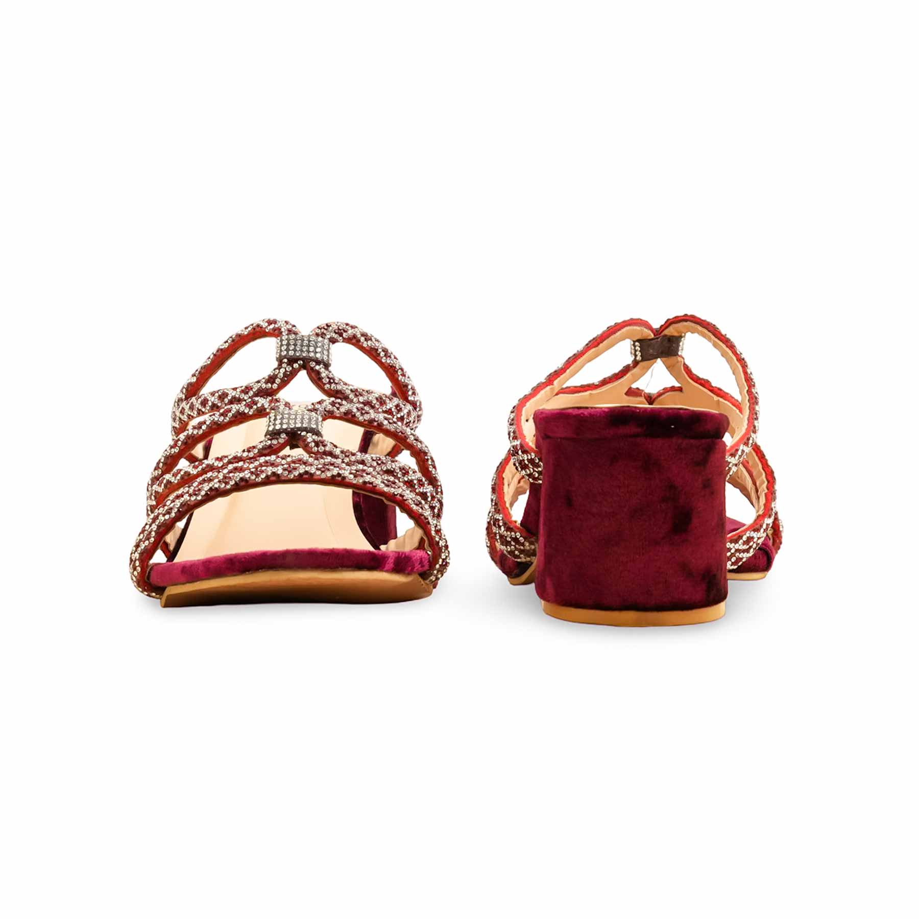 Maroon Fancy Women Slipper FN7988 - Image 4