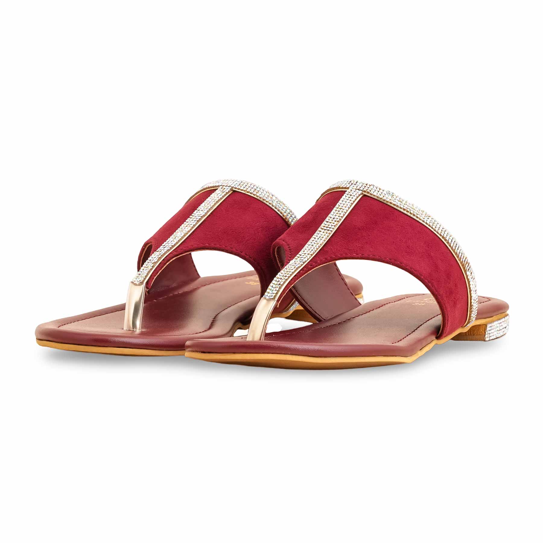 Maroon Formal Chappal FR0558 - Image 2