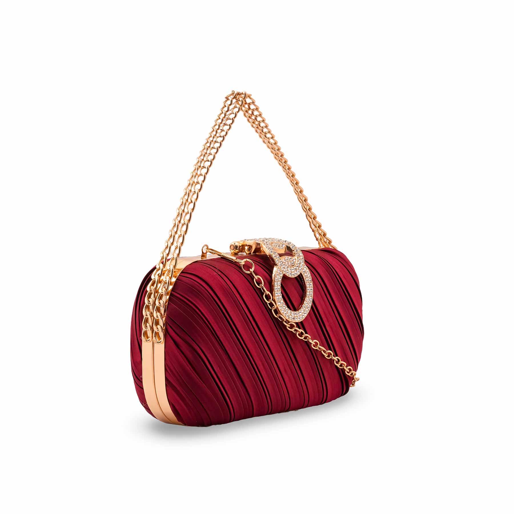 Maroon Formal Clutch For Ladies P24440 - Image 3
