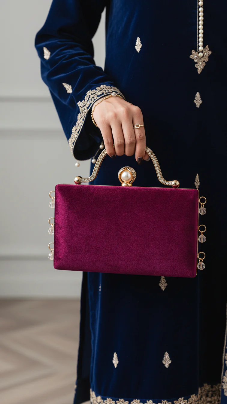 Maroon Formal Clutch For Women P15702