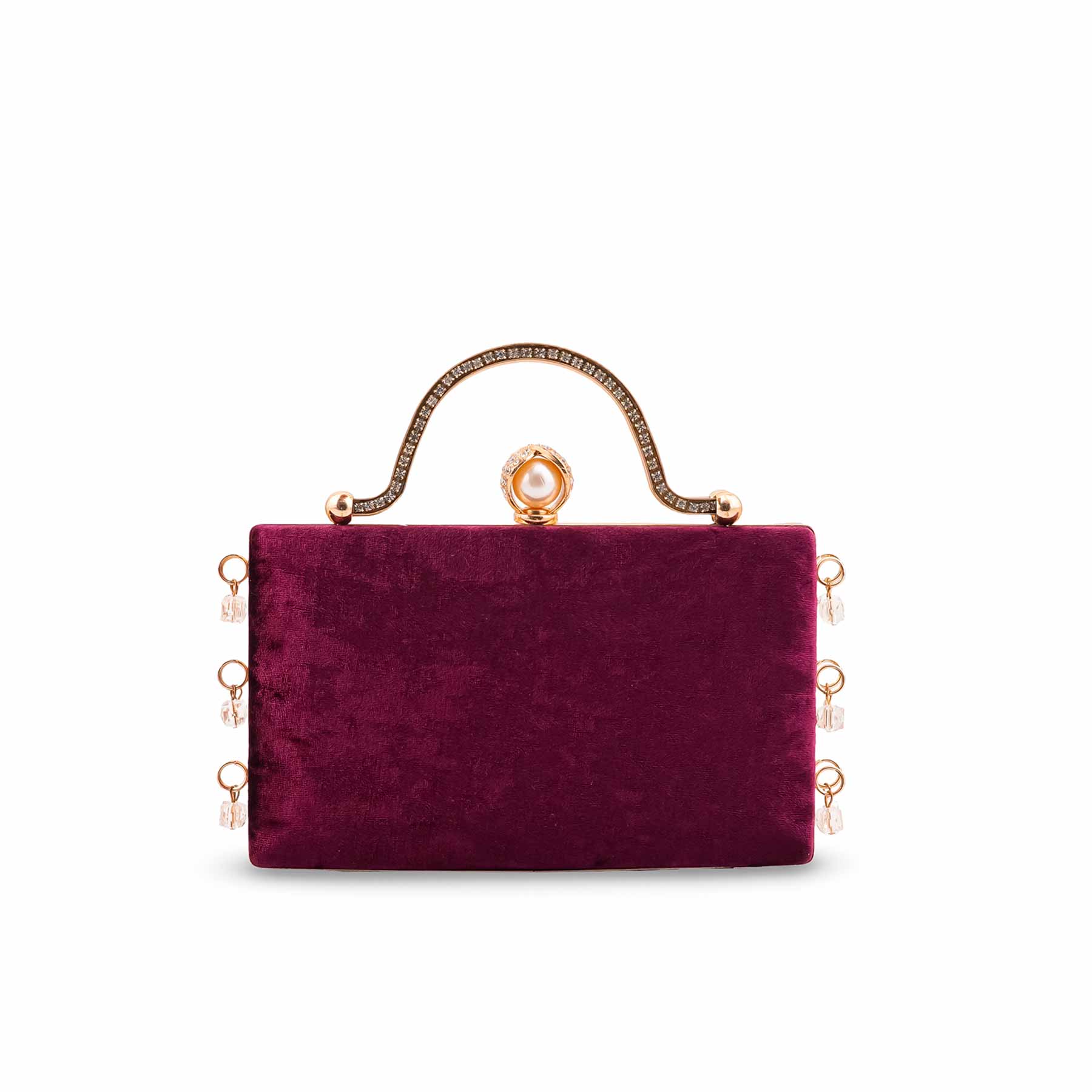 Maroon Formal Clutch For Women P15702 - Image 4