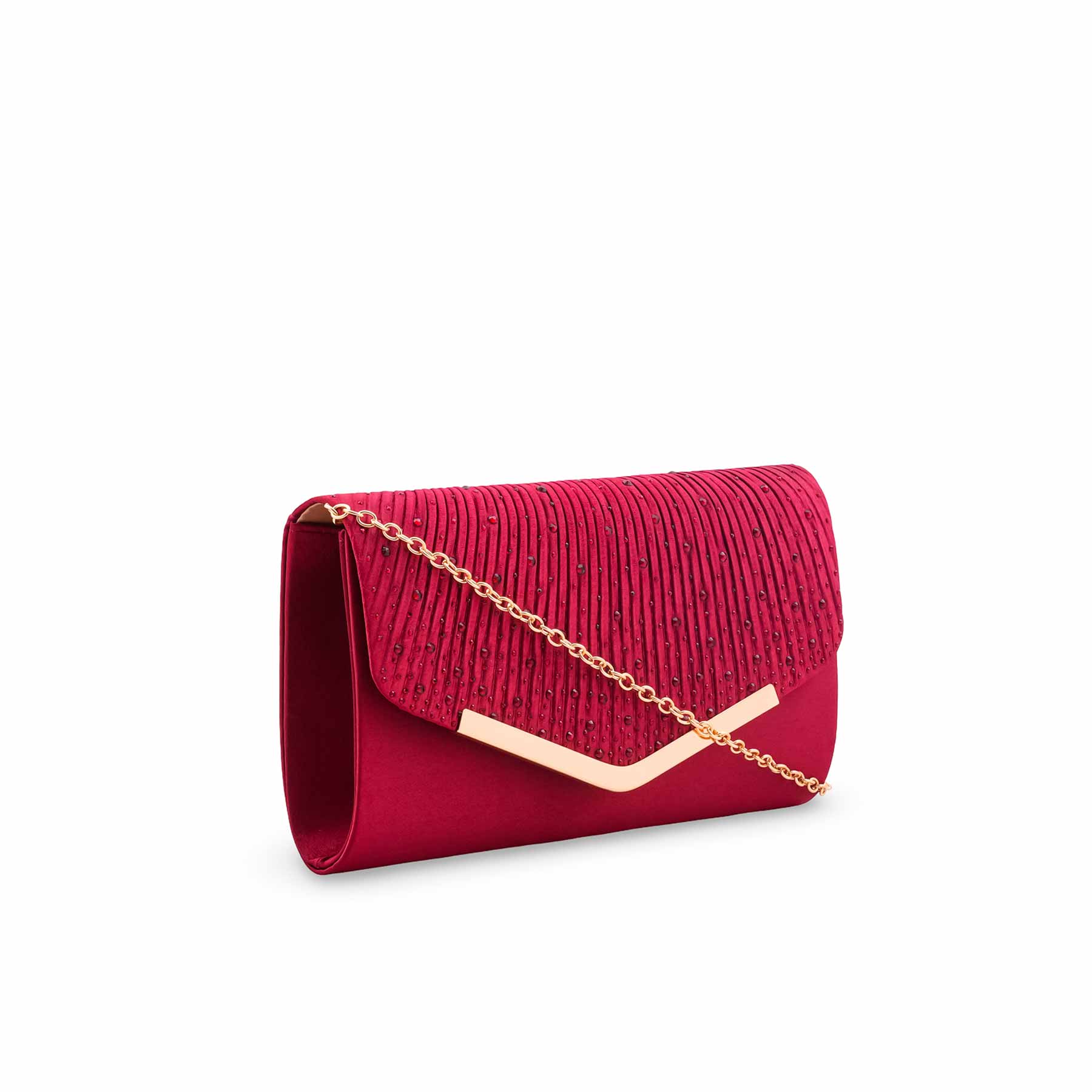 Maroon Formal Clutch For Women P24452 - Image 3
