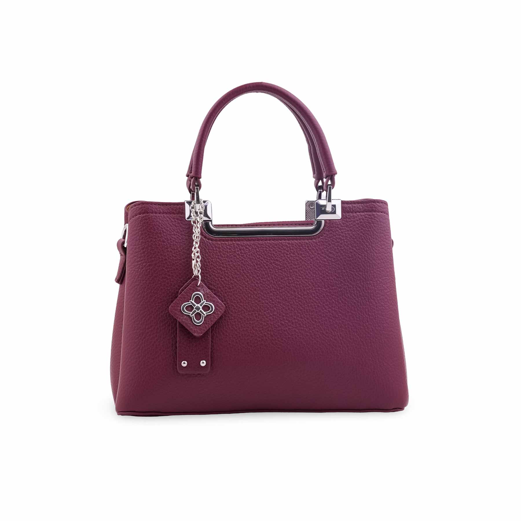 Maroon Formal Hand Bag For Ladies P36558 - Image 3