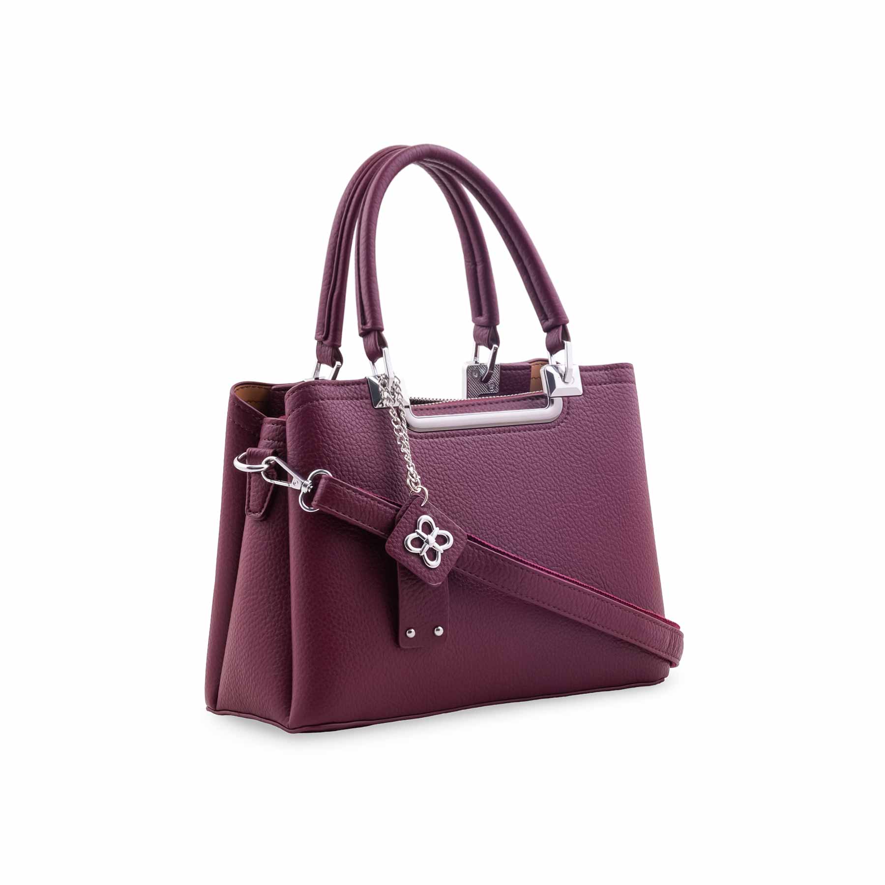 Maroon Formal Hand Bag For Ladies P36558 - Image 4