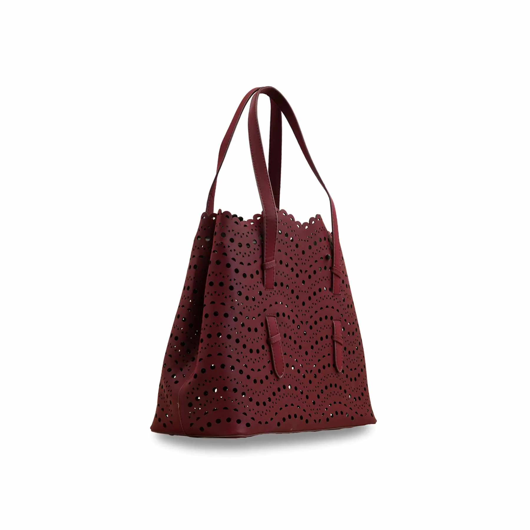 Maroon Formal Hand Bag For Ladies P55816 - Image 3