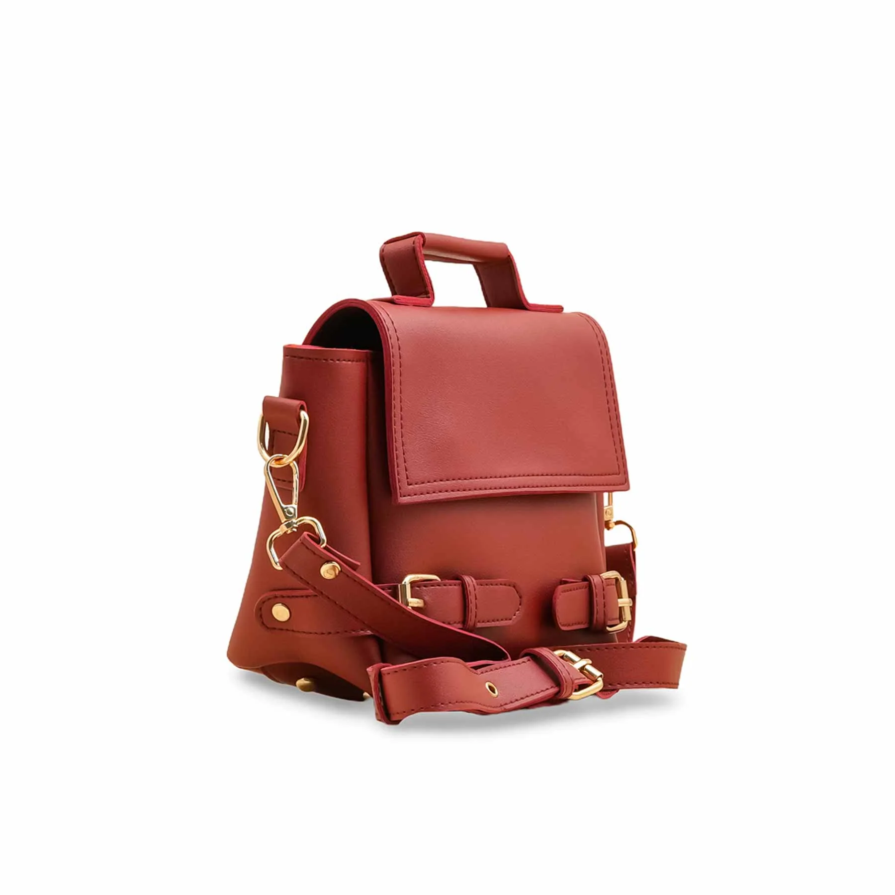 Maroon Formal Hand Bag For Ladies P56253 - Image 3