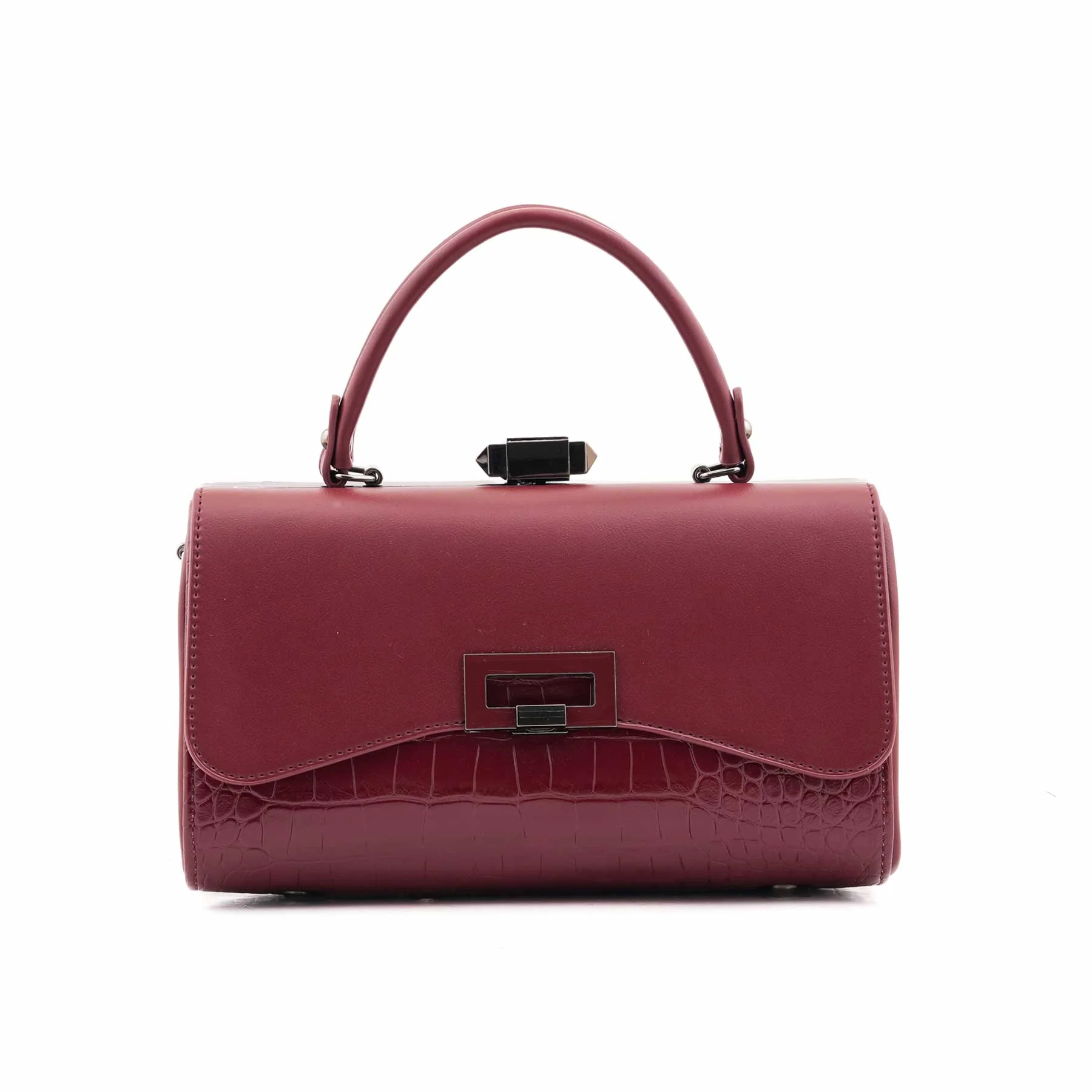 Maroon Formal Hand Bag For Women P36465 - Image 2