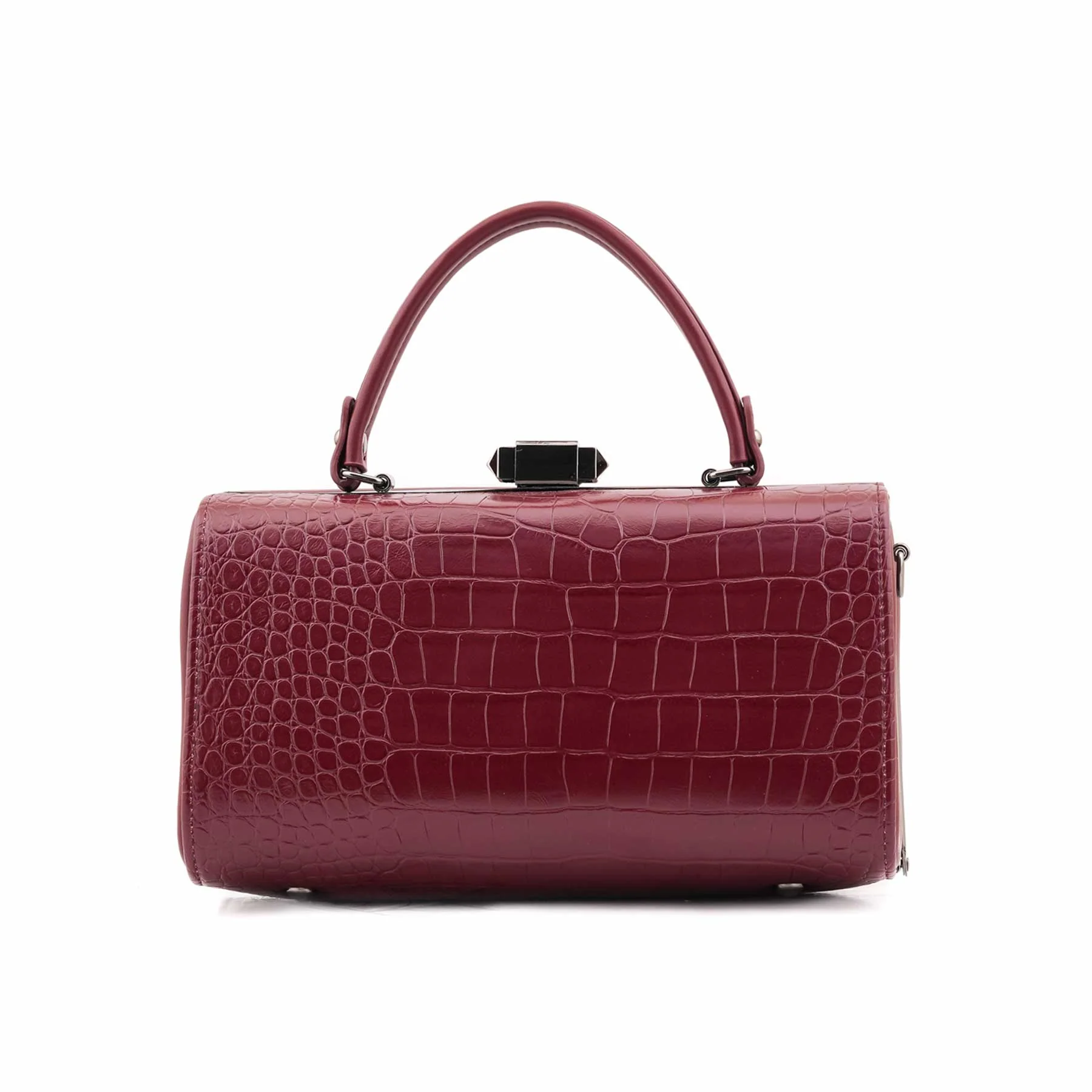 Maroon Formal Hand Bag For Women P36465 - Image 4