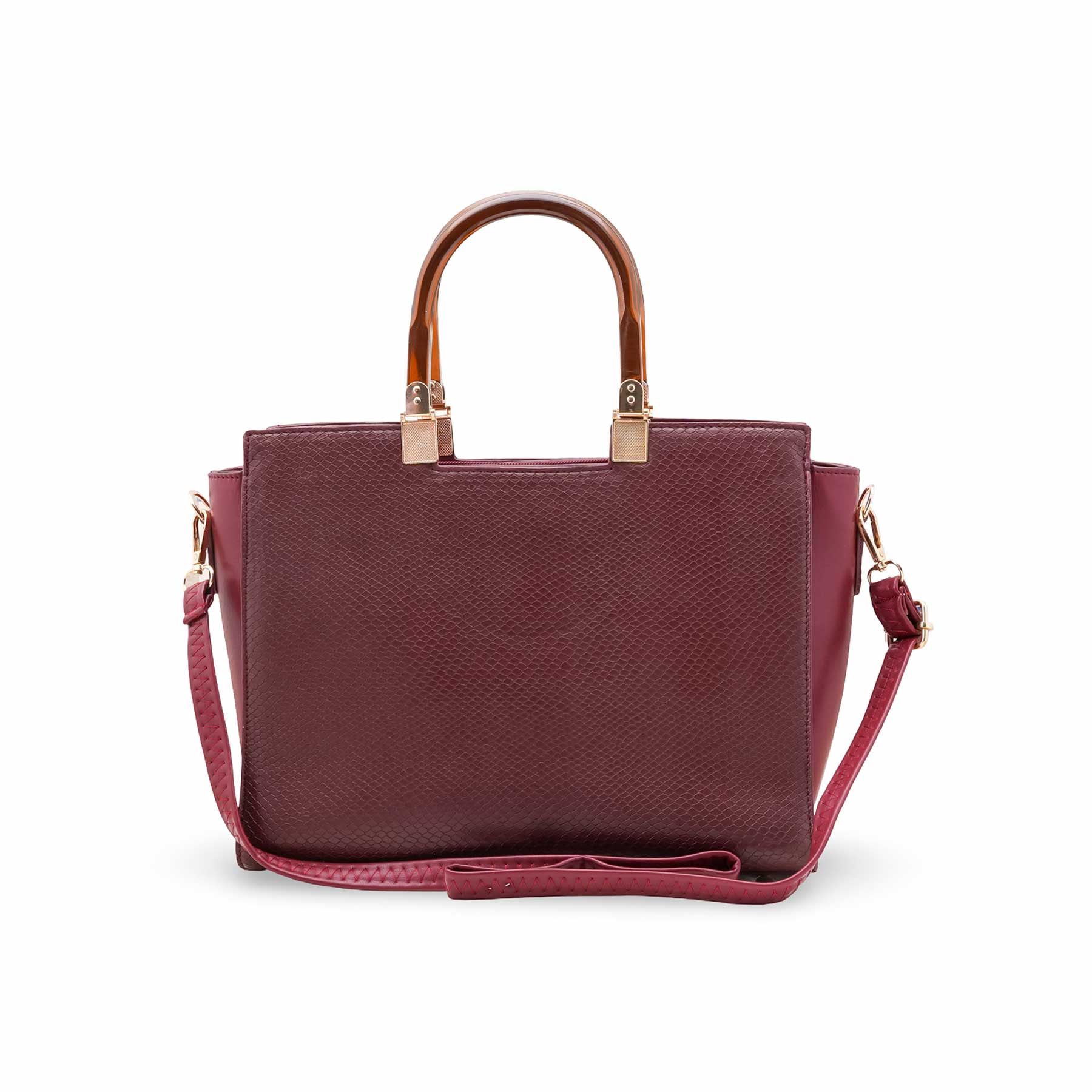 Maroon Formal Hand Bag For Women P55828 - Image 4