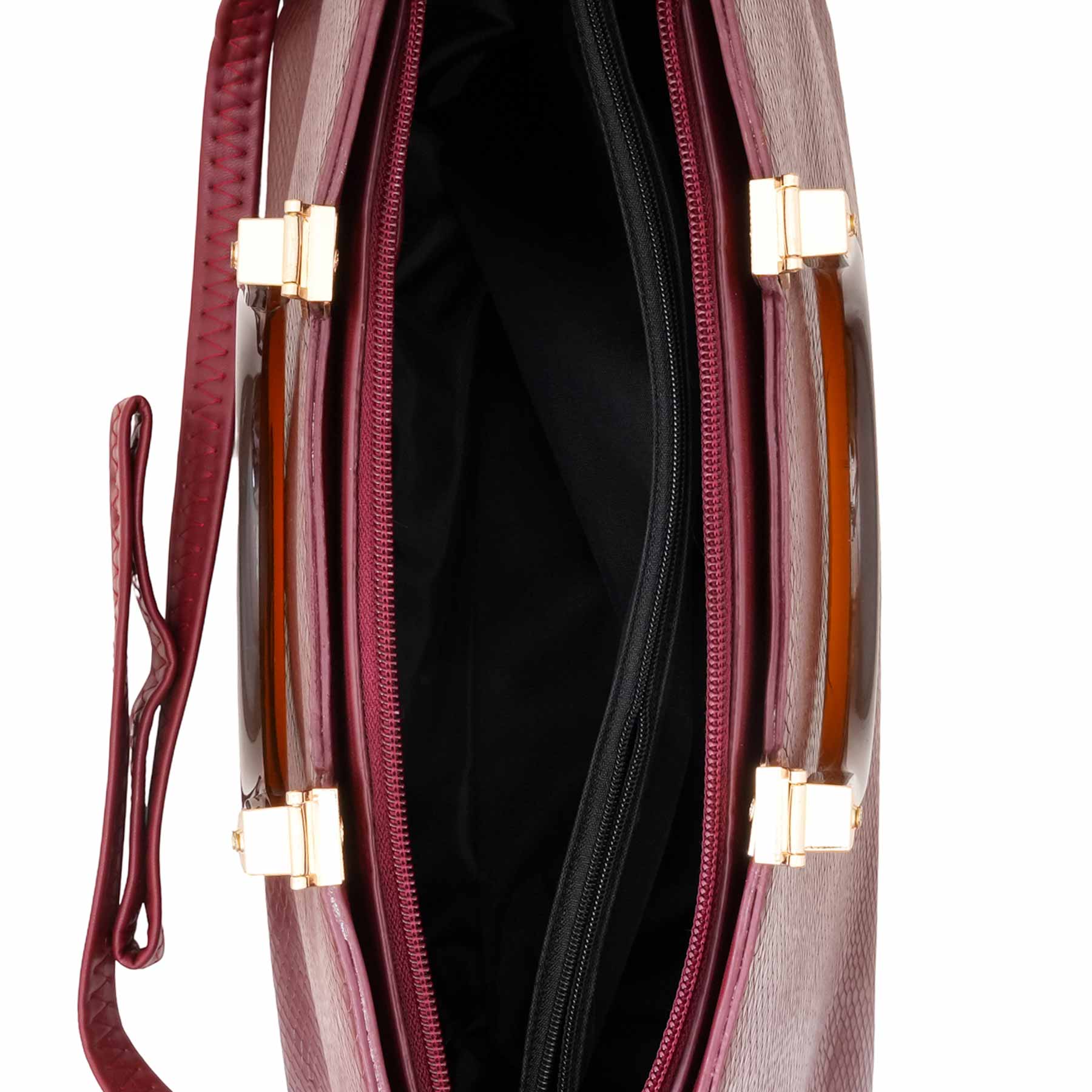 Maroon Formal Hand Bag For Women P55828 - Image 5