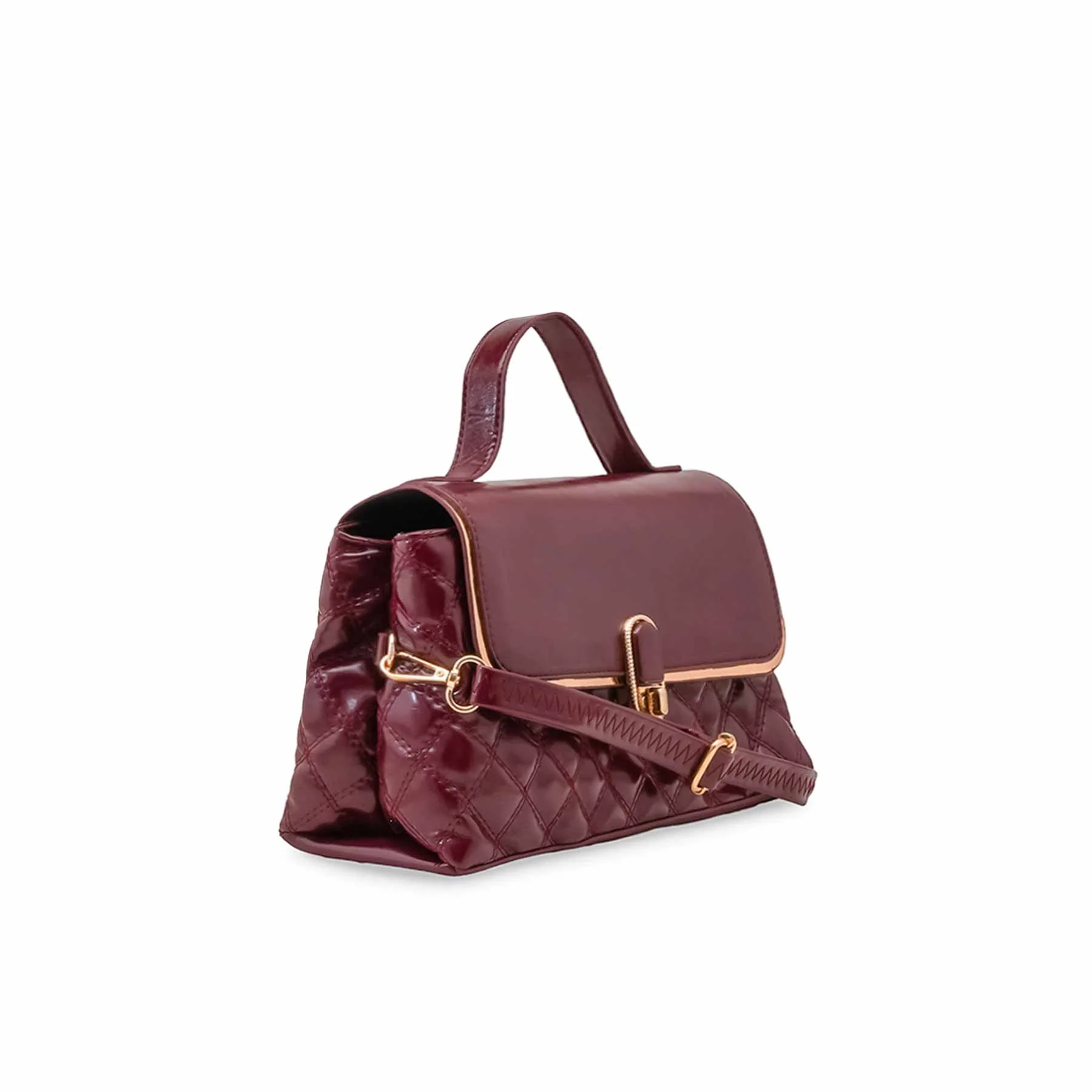 Maroon Formal Hand Bag For Women P55865 - Image 3