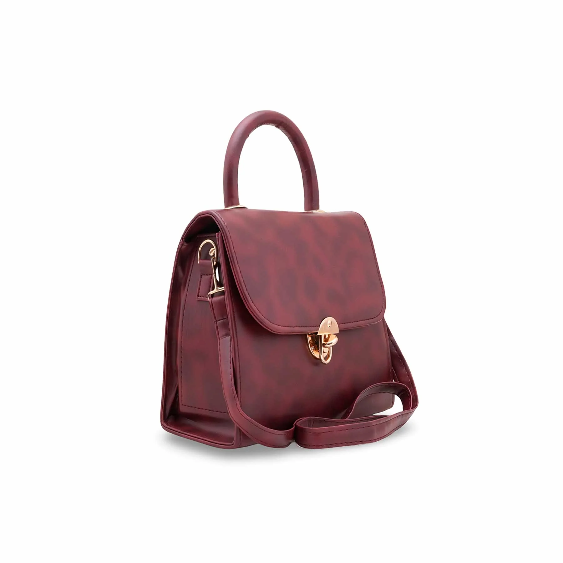 Maroon Formal Hand Bag For Women P56242 - Image 3