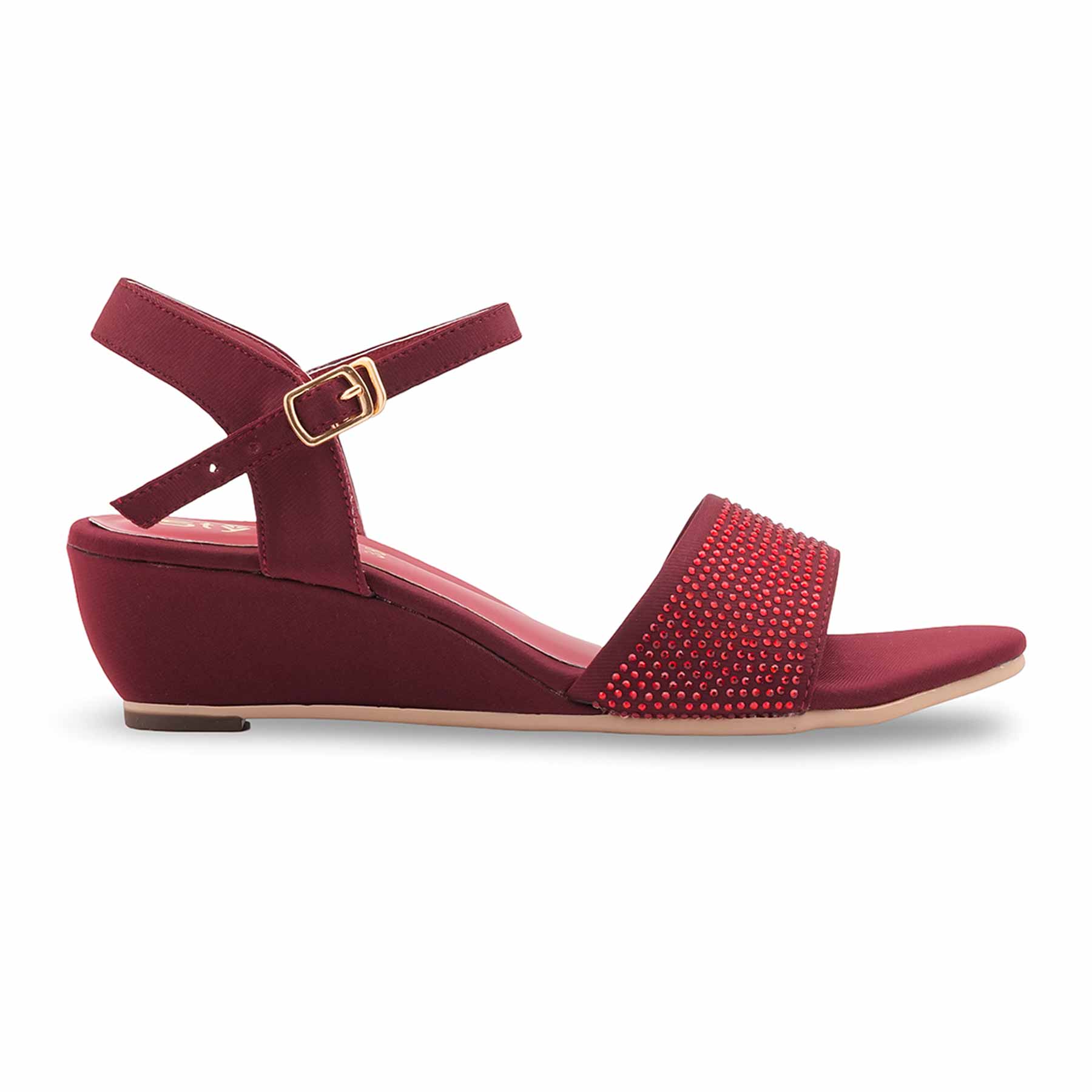 Maroon Formal Sandal For Ladies FR5535 - Image 2