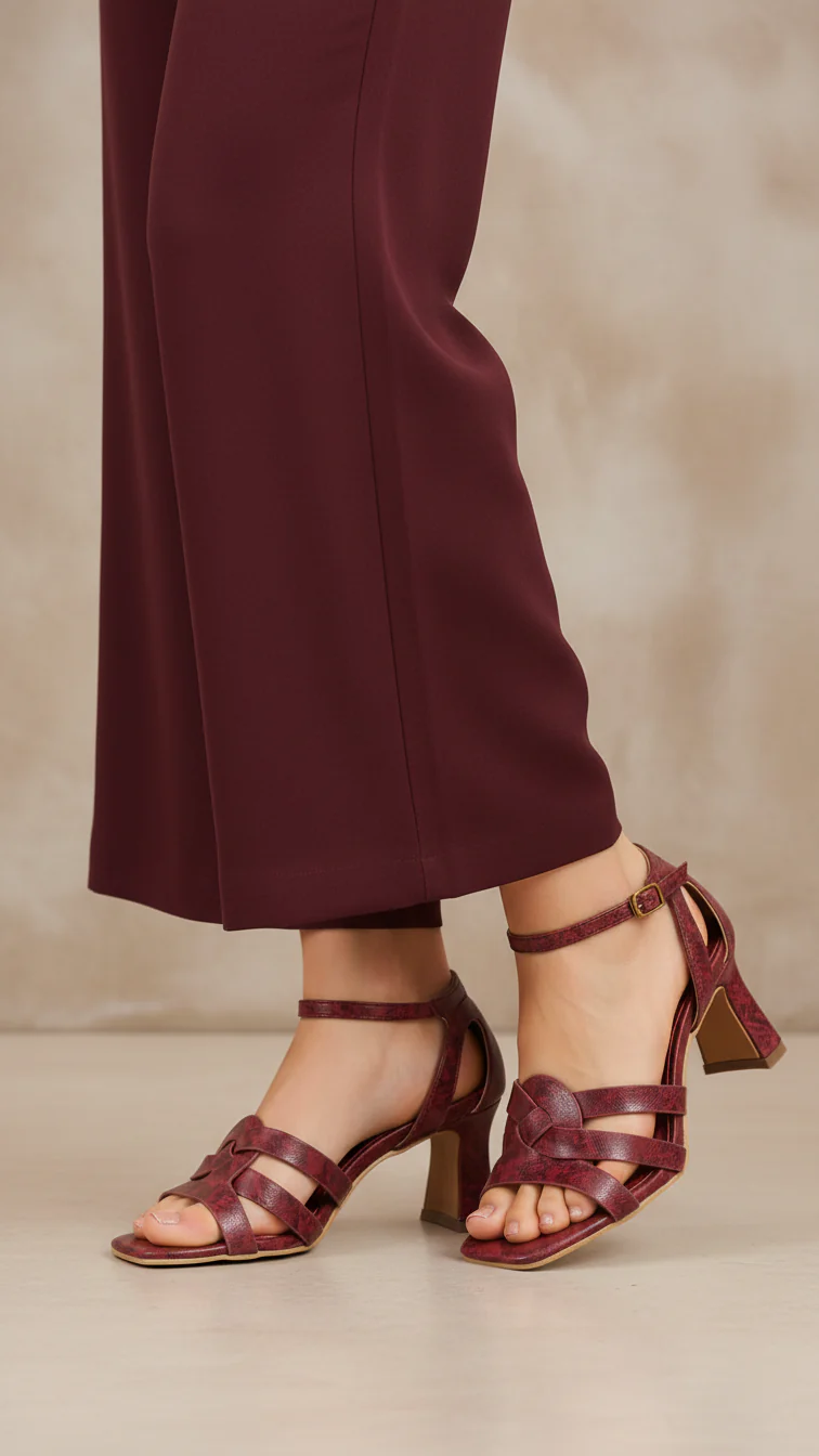 Maroon Formal Sandal FR5398 - Image 2