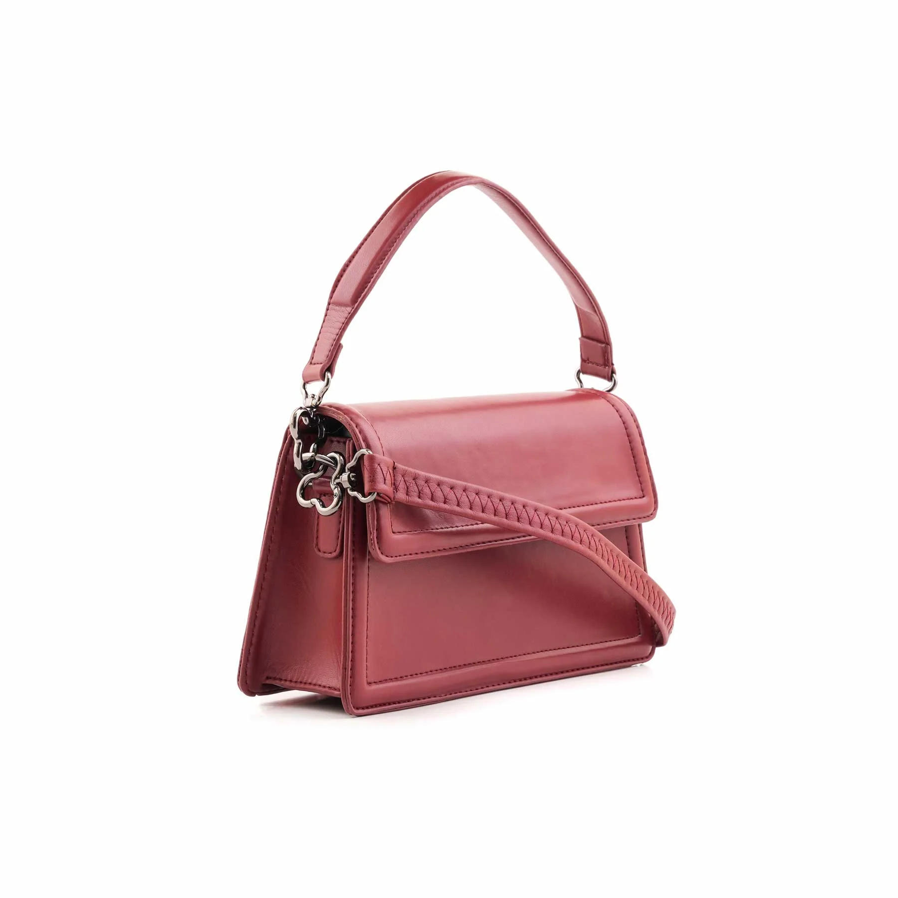 Maroon Formal Shoulder Bag For Women P55838 - Image 3
