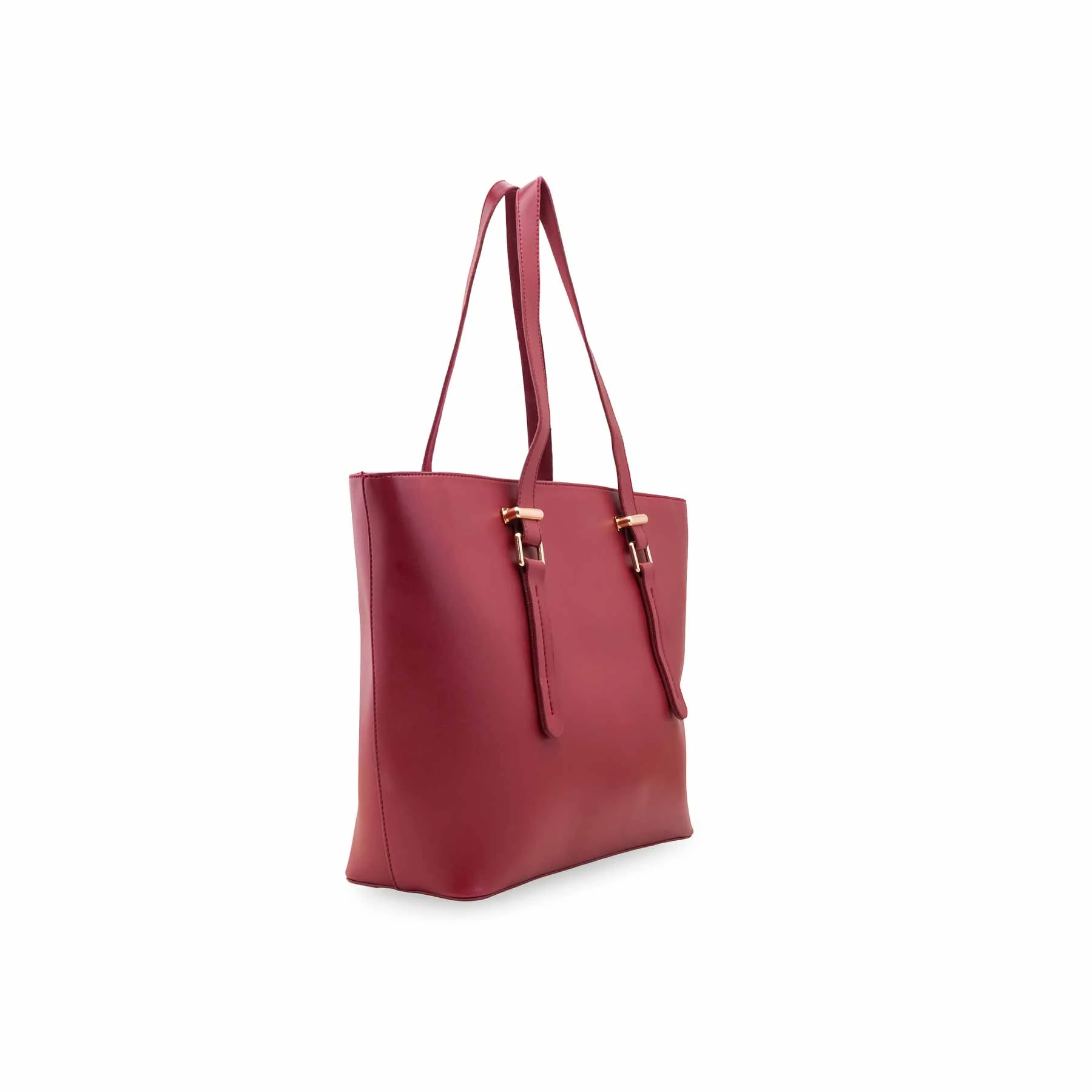 Maroon Formal Shoulder Bag For Women P55859 - Image 4
