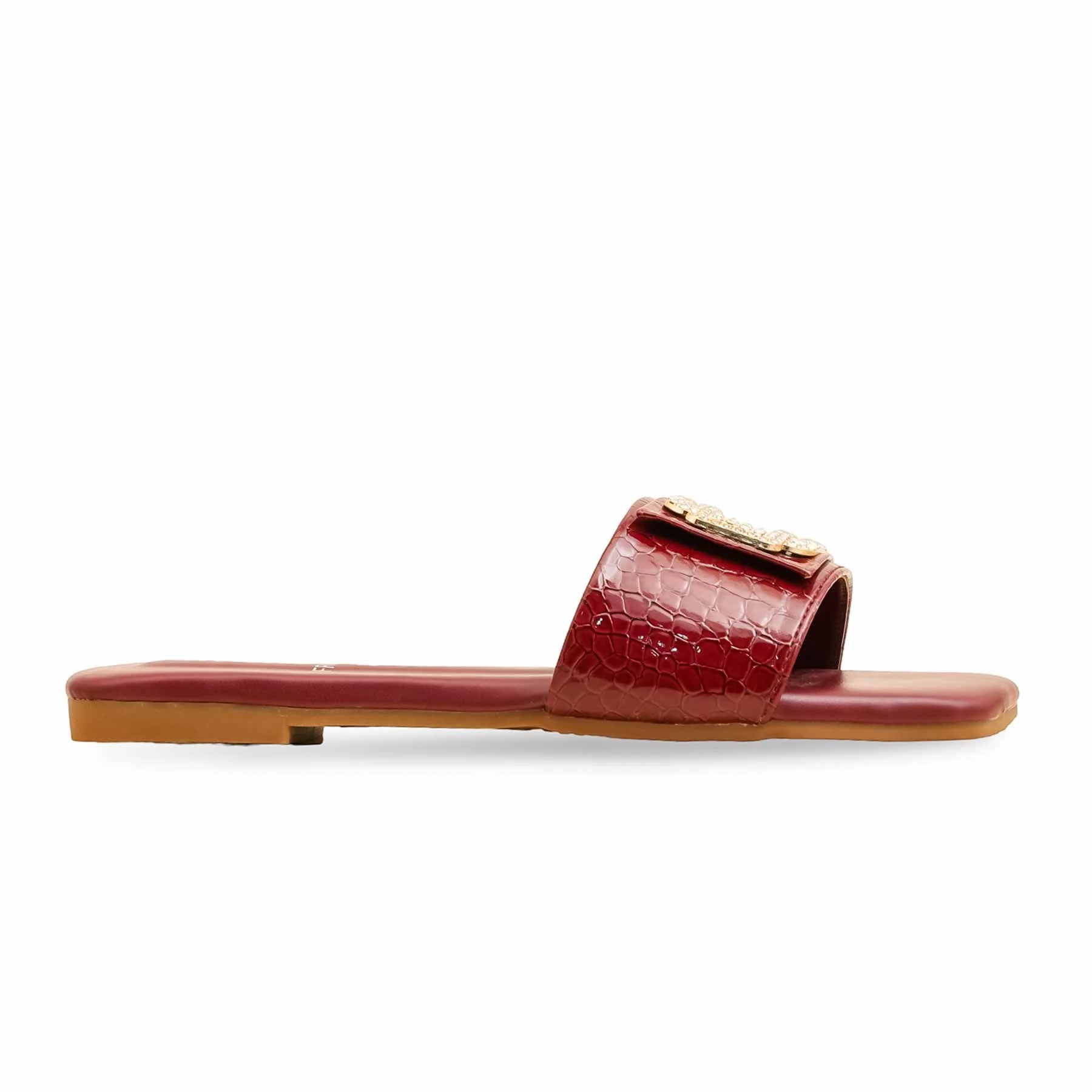 Maroon Formal Slipper For Ladies FR8419 - Image 2