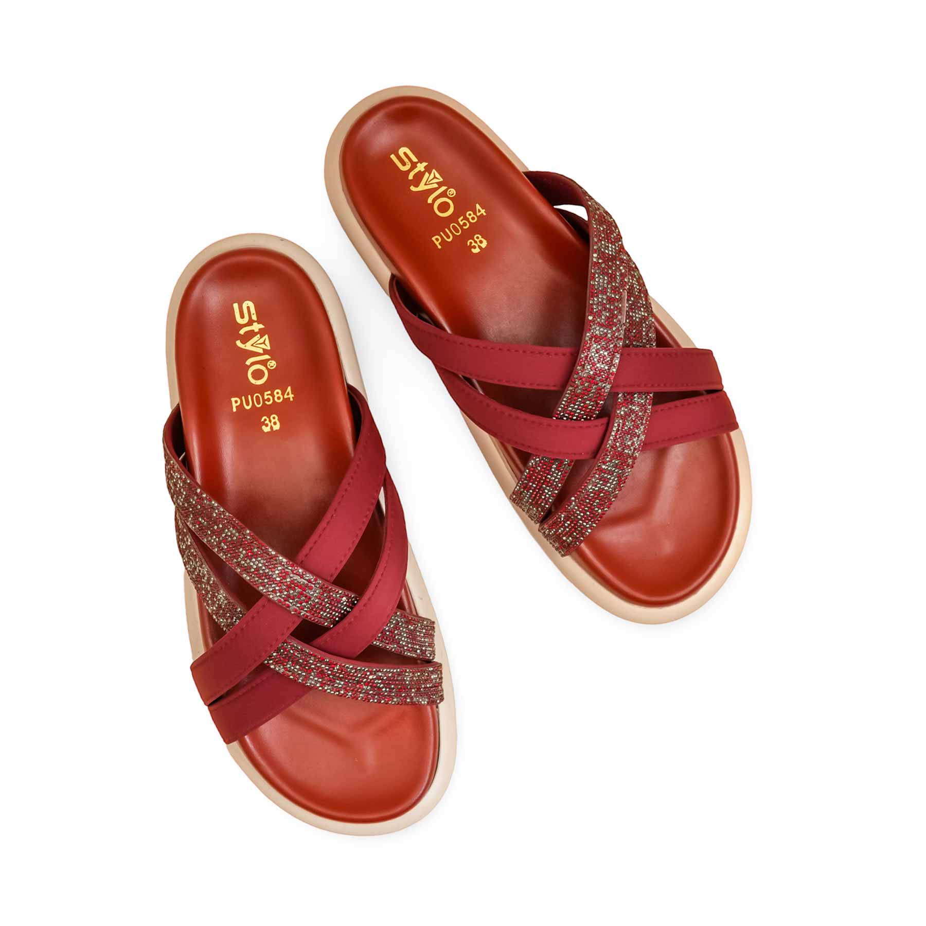 Maroon Formal Slipper For Ladies PU0584 - Image 5
