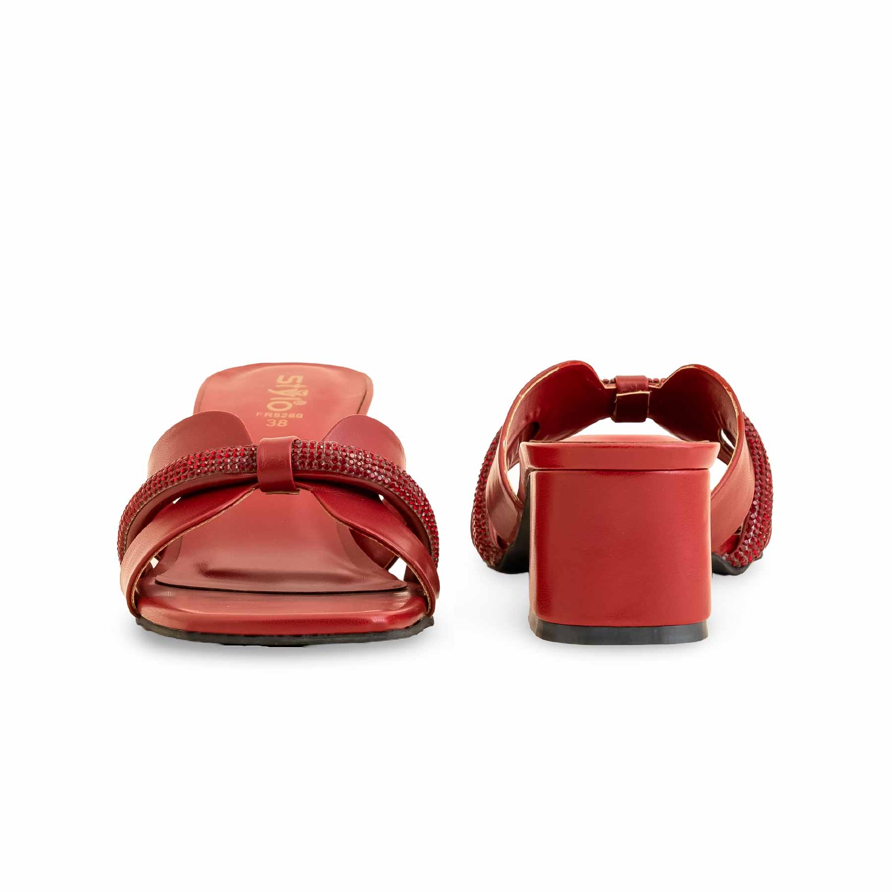 Maroon Formal Slipper For Women FR8280 - Image 4