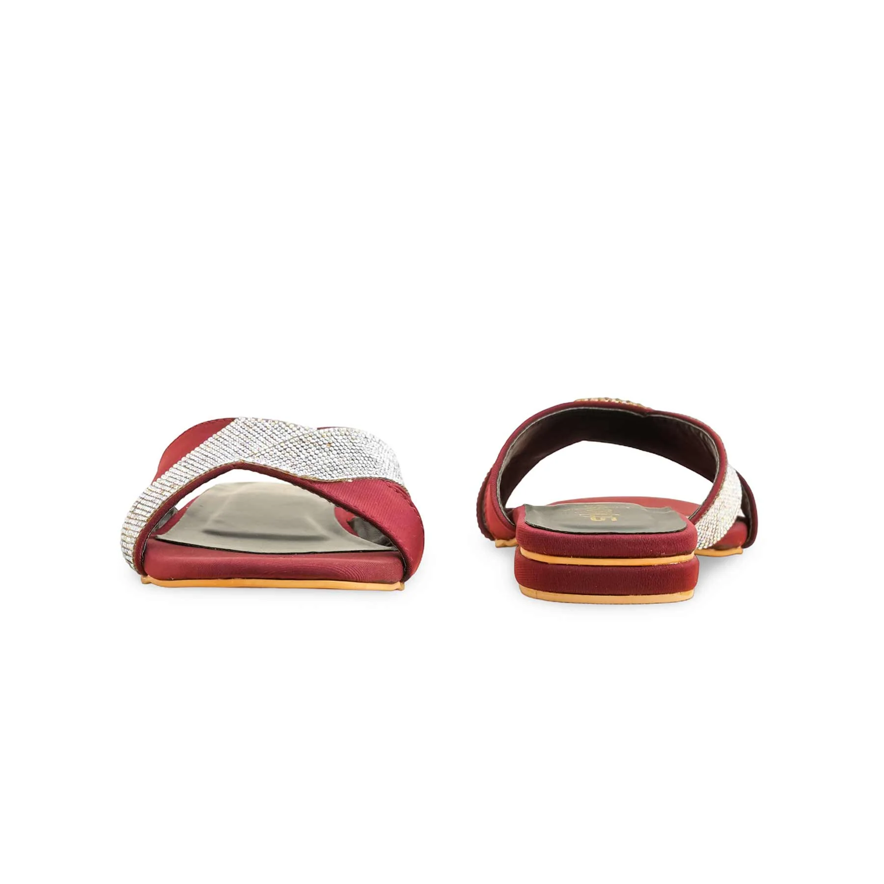 Maroon Formal Slipper For Women FR8397 - Image 4