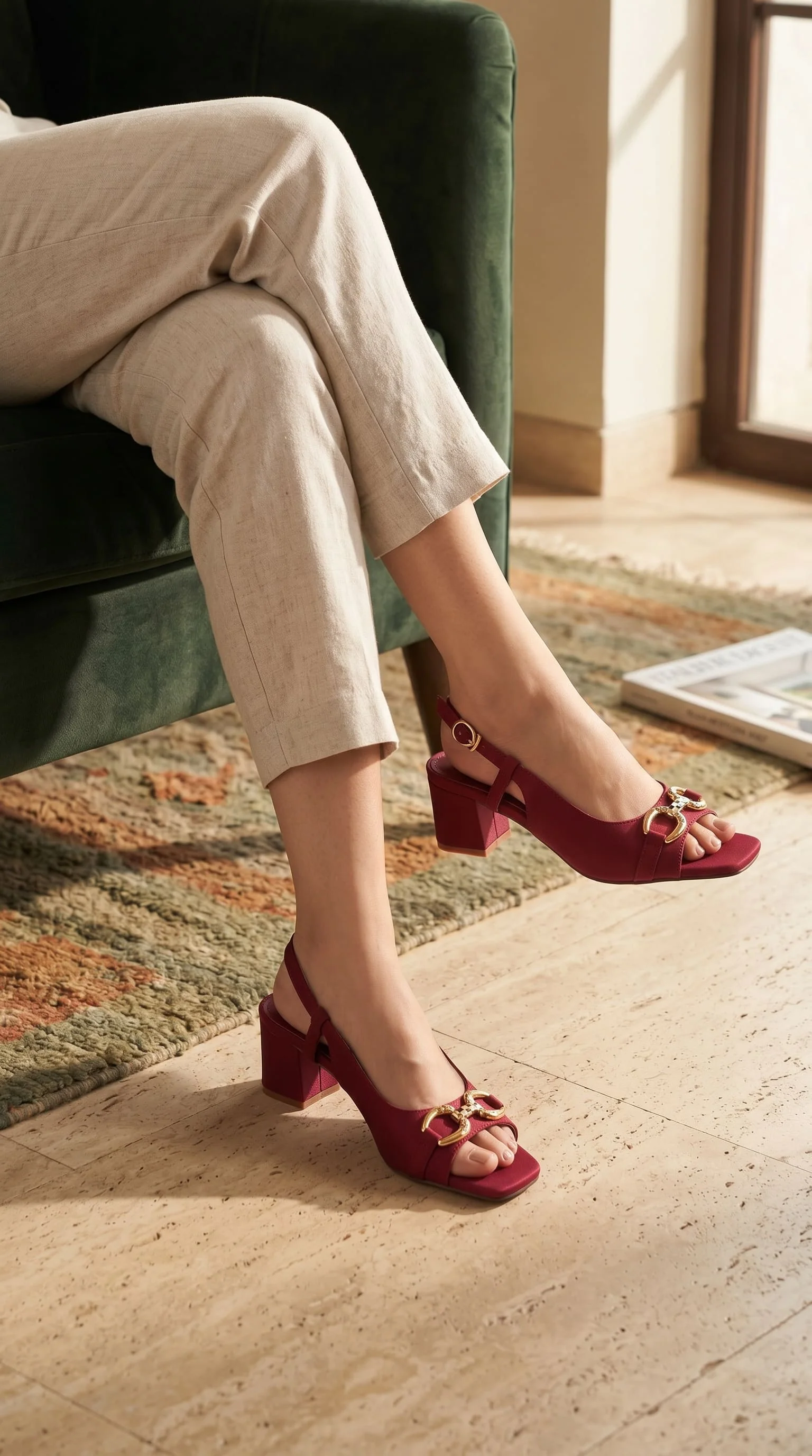 Maroon Formal Women Sandal FR5522