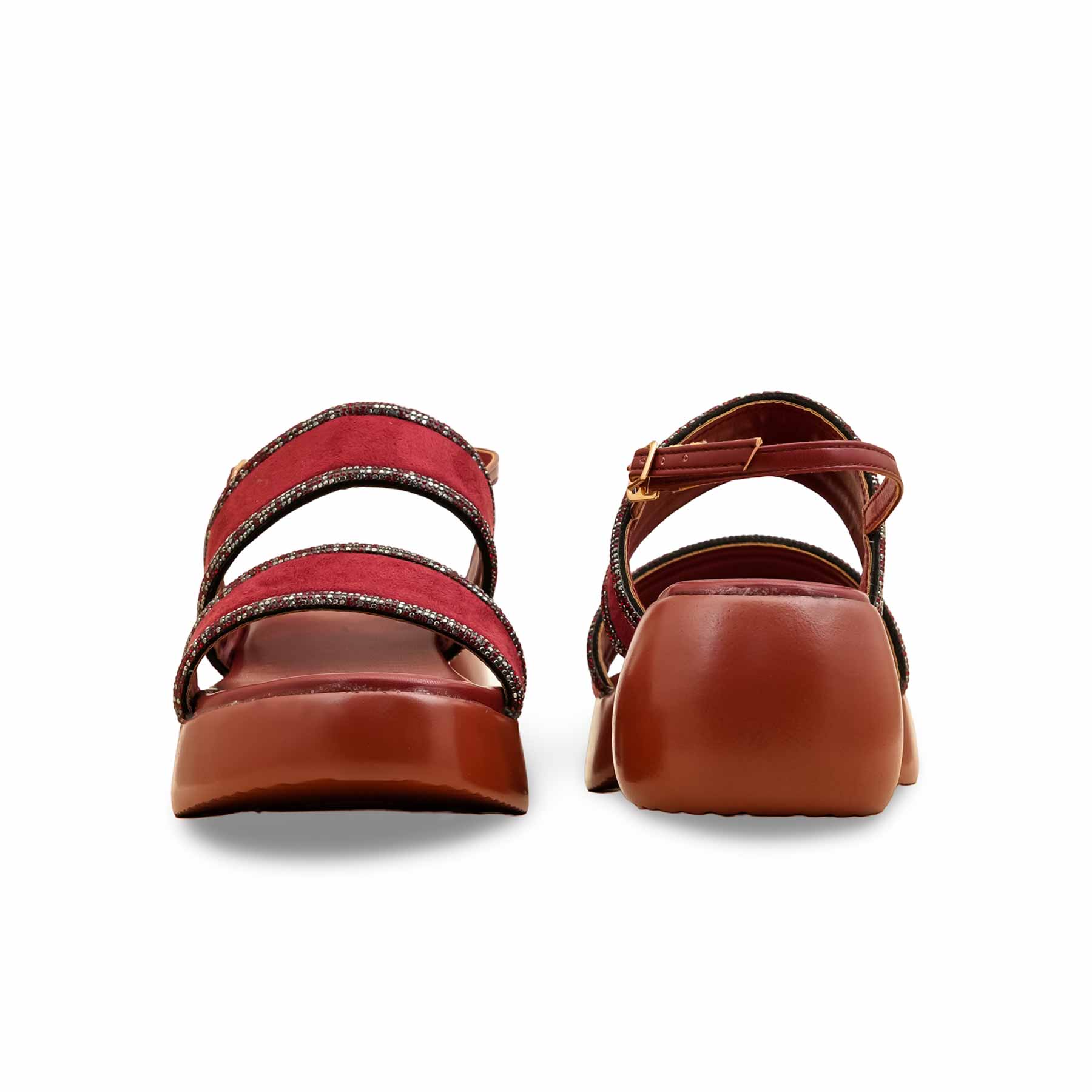 Maroon Formal Women Sandal PU0594 - Image 4