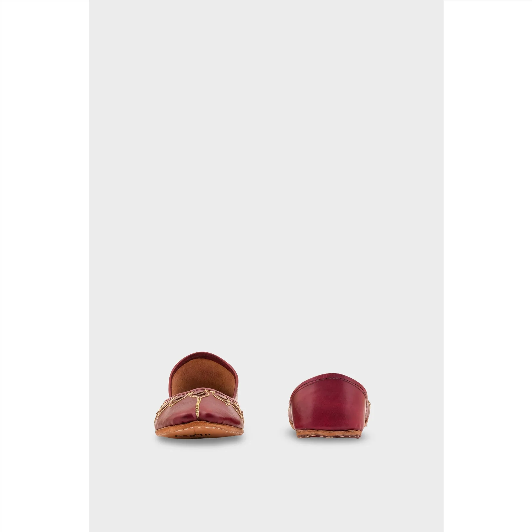 Maroon Leather Khussa For Women EC8711 - Image 4