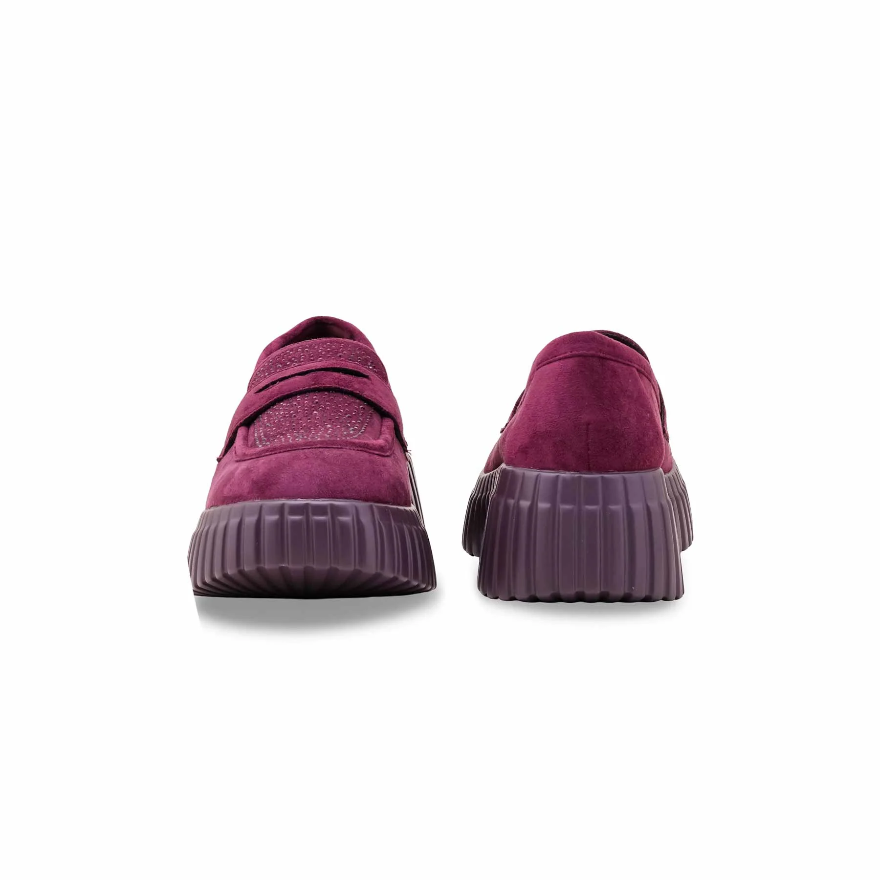 Maroon Moccasin For Ladies WN4527 - Image 4